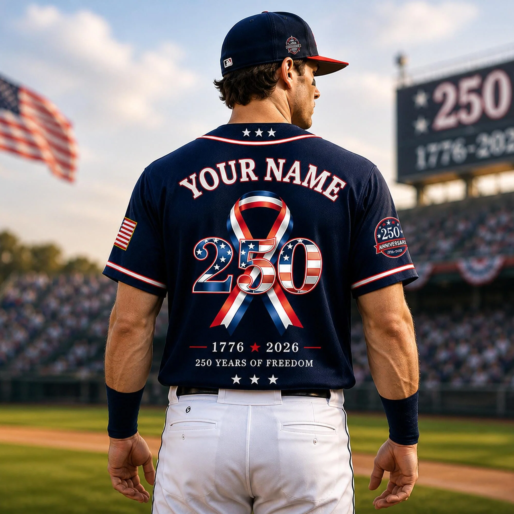 America 250 Years Of Freedom Anniversary - Personalized Baseball Jersey - Gift For Family - Image 3