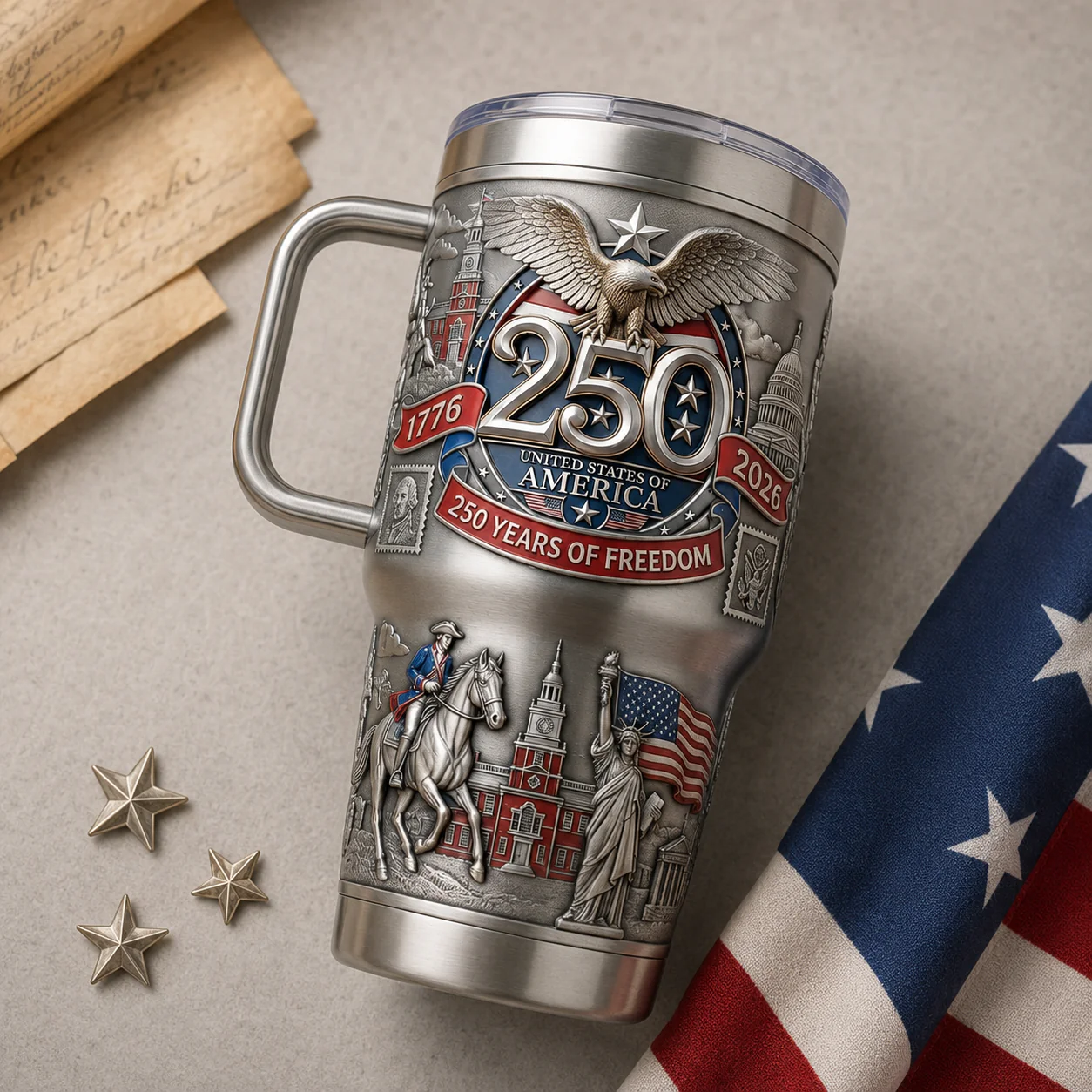 America 250 Years of Freedom Anniversary - Personalized Tumbler - Gift For Patriots - Image 6