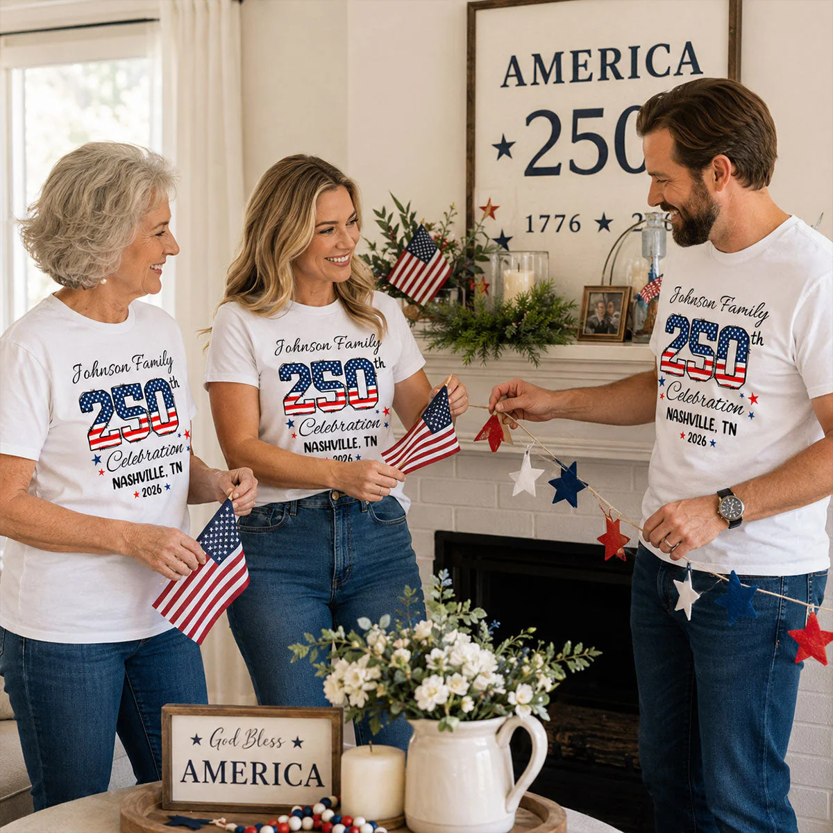 America 250 Years Of Freedom Celebration - Personalized Shirt - Gift For Patriotic Family - Image 7