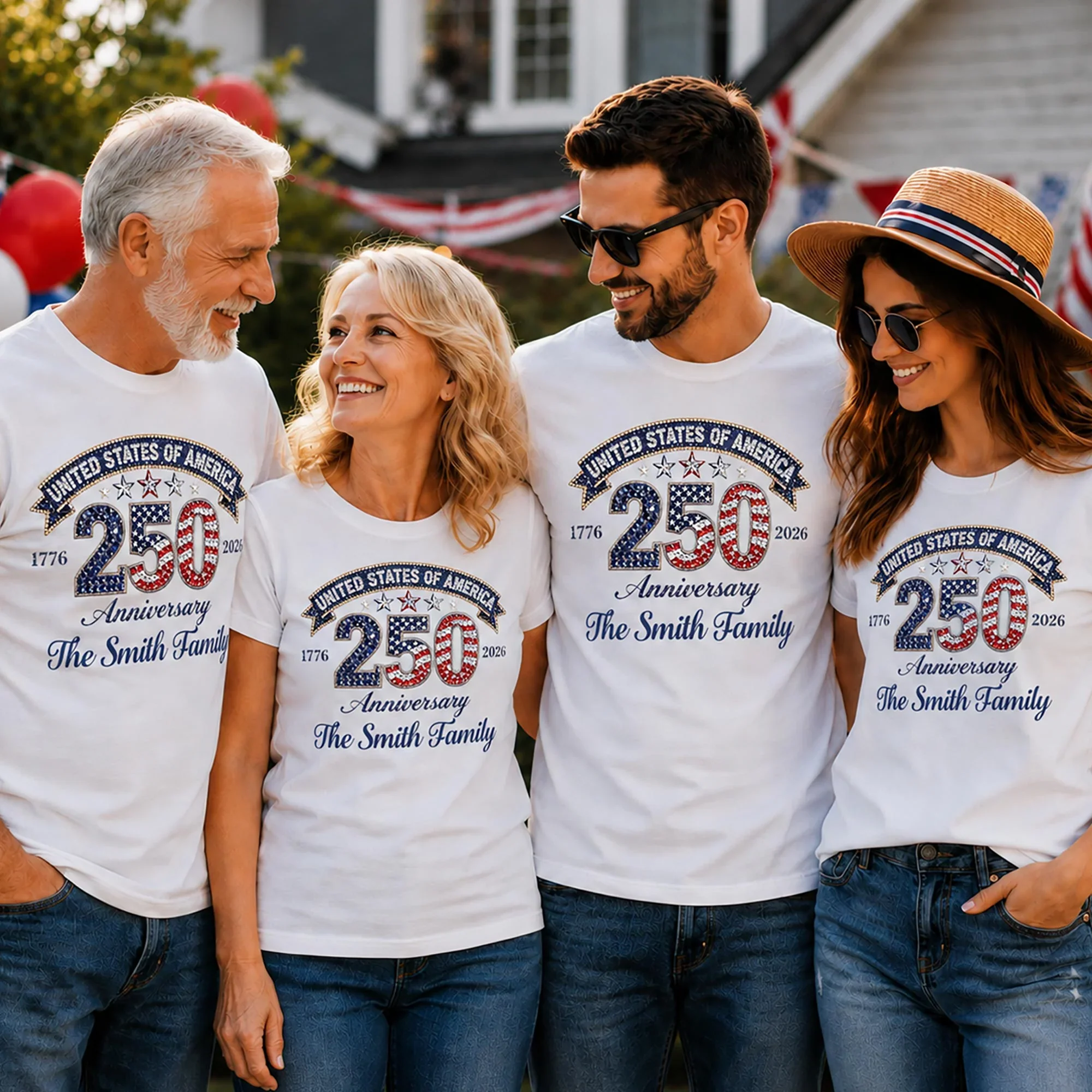 America 250 Years Of Freedom - Personalized Shirt - Gift For Patriotic Family - Image 4