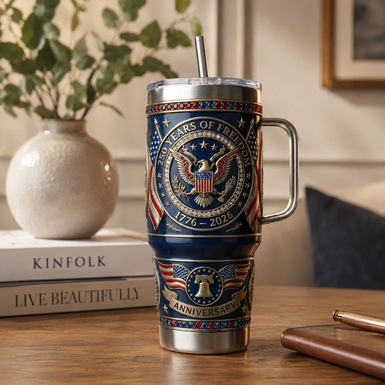 America 250 Years of Freedom - Personalized Tumbler - Gift For Patriots - Image 2