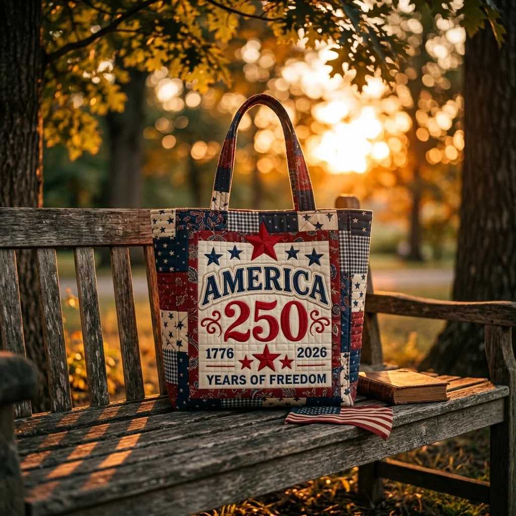 America 250 Years Of Freedom - Quilted Tote Bag - Patriotic Gift For Her - Image 4