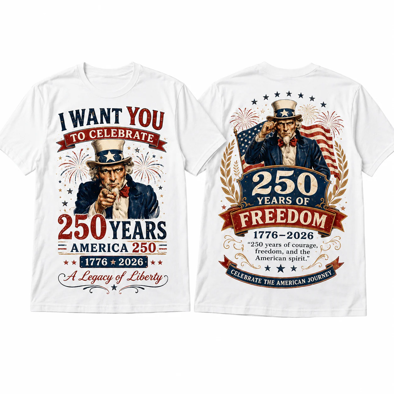 America 250 Years Of Freedom Uncle Sam A Legacy of Liberty - Patriotic Shirt - Gift For Patriots - Image 2