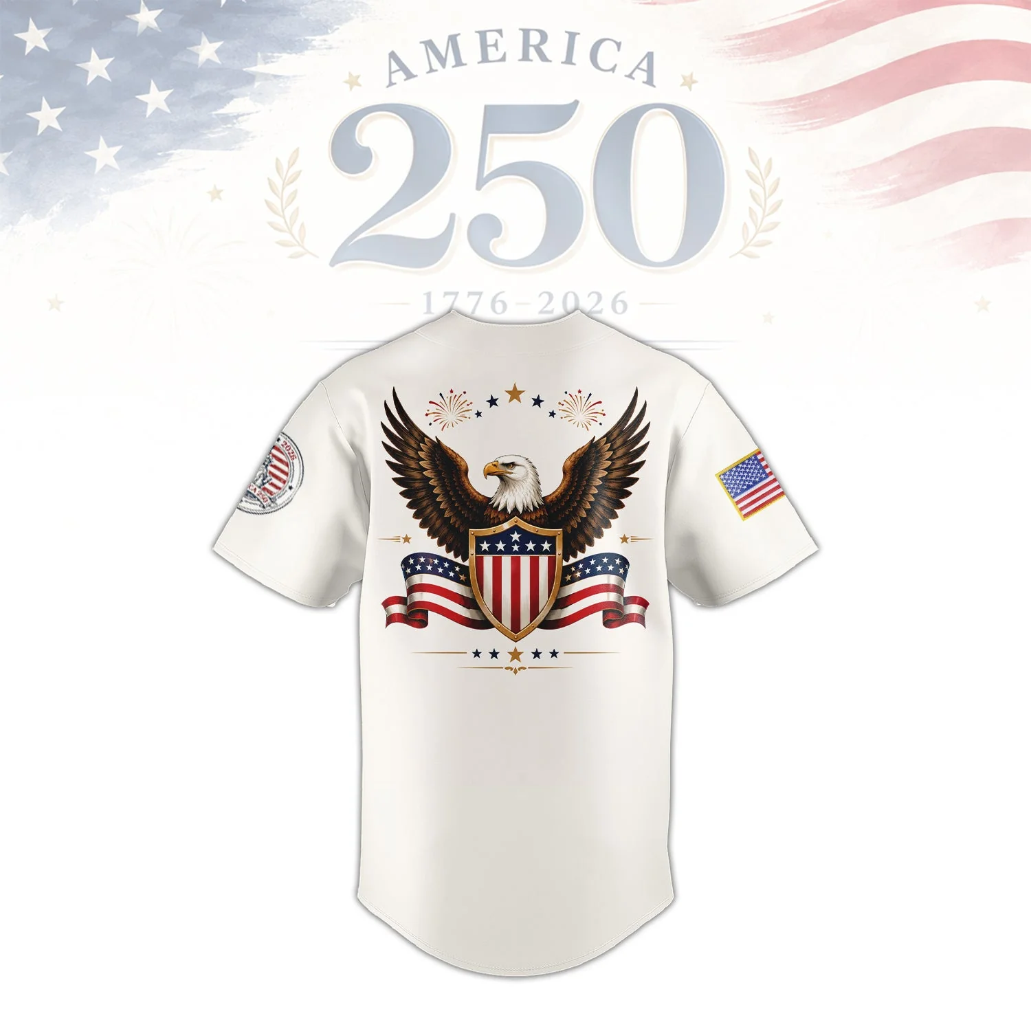 America 250th Anniversary 250 Years Of Freedom - Baseball Jersey - Gift For Patriots - Image 3