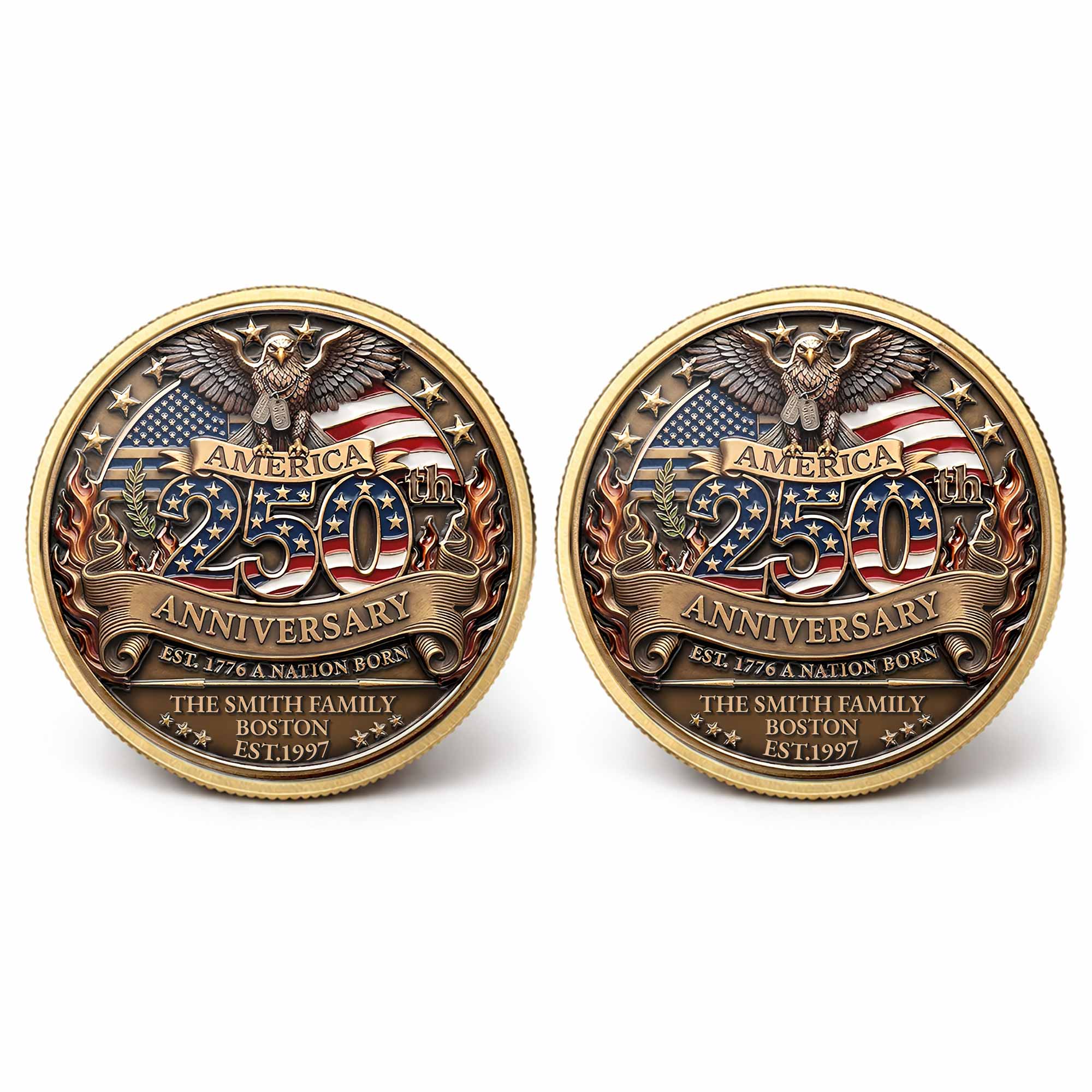 America 250th Anniversary A Nation Born - Personalized Commemorative Coin - Gift For Patriots - Image 12