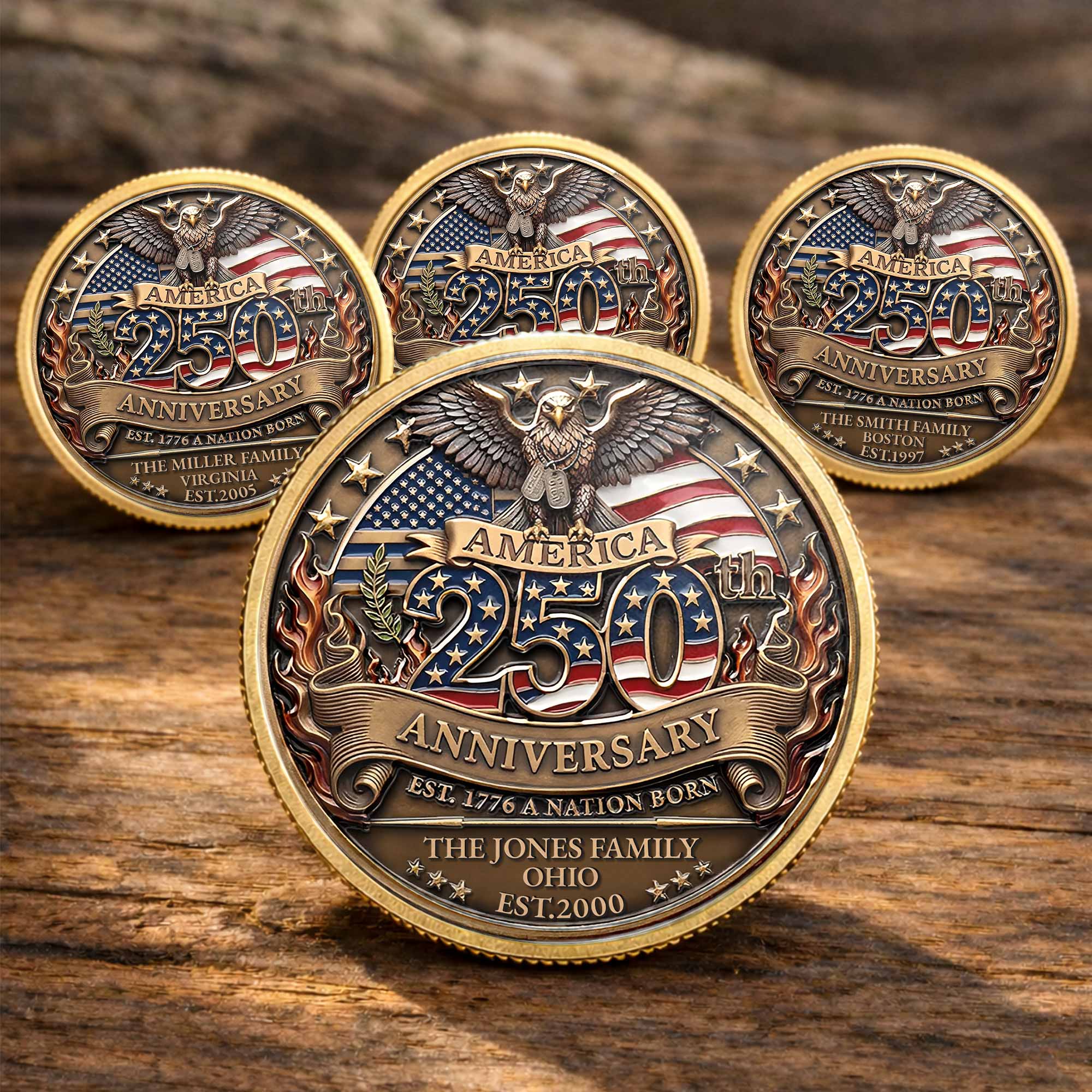 America 250th Anniversary A Nation Born - Personalized Commemorative Coin - Gift For Patriots - Image 6