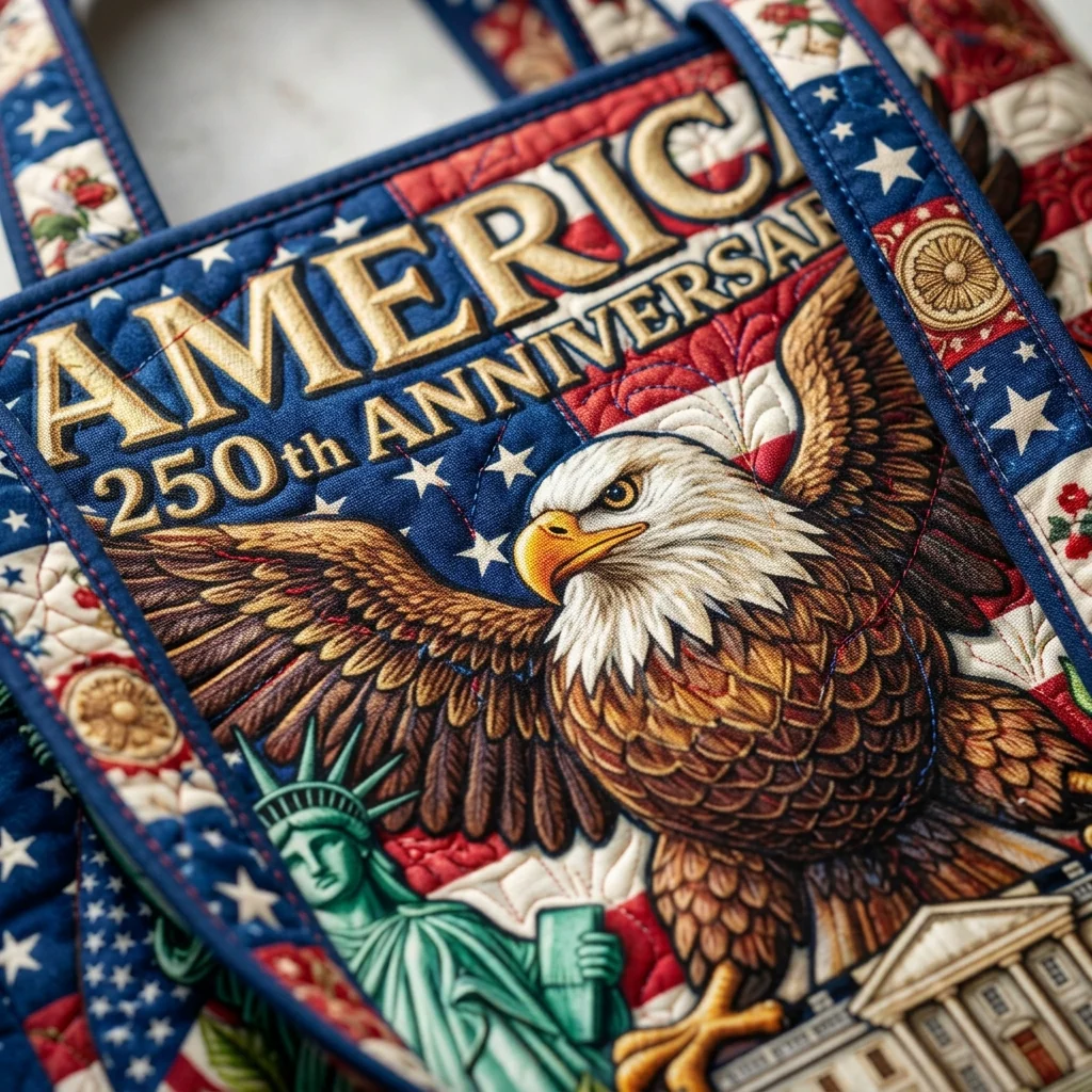 America 250th Anniversary Eagle Honor - Quilted Tote Bag - Patriotic Gift For Her - Image 5