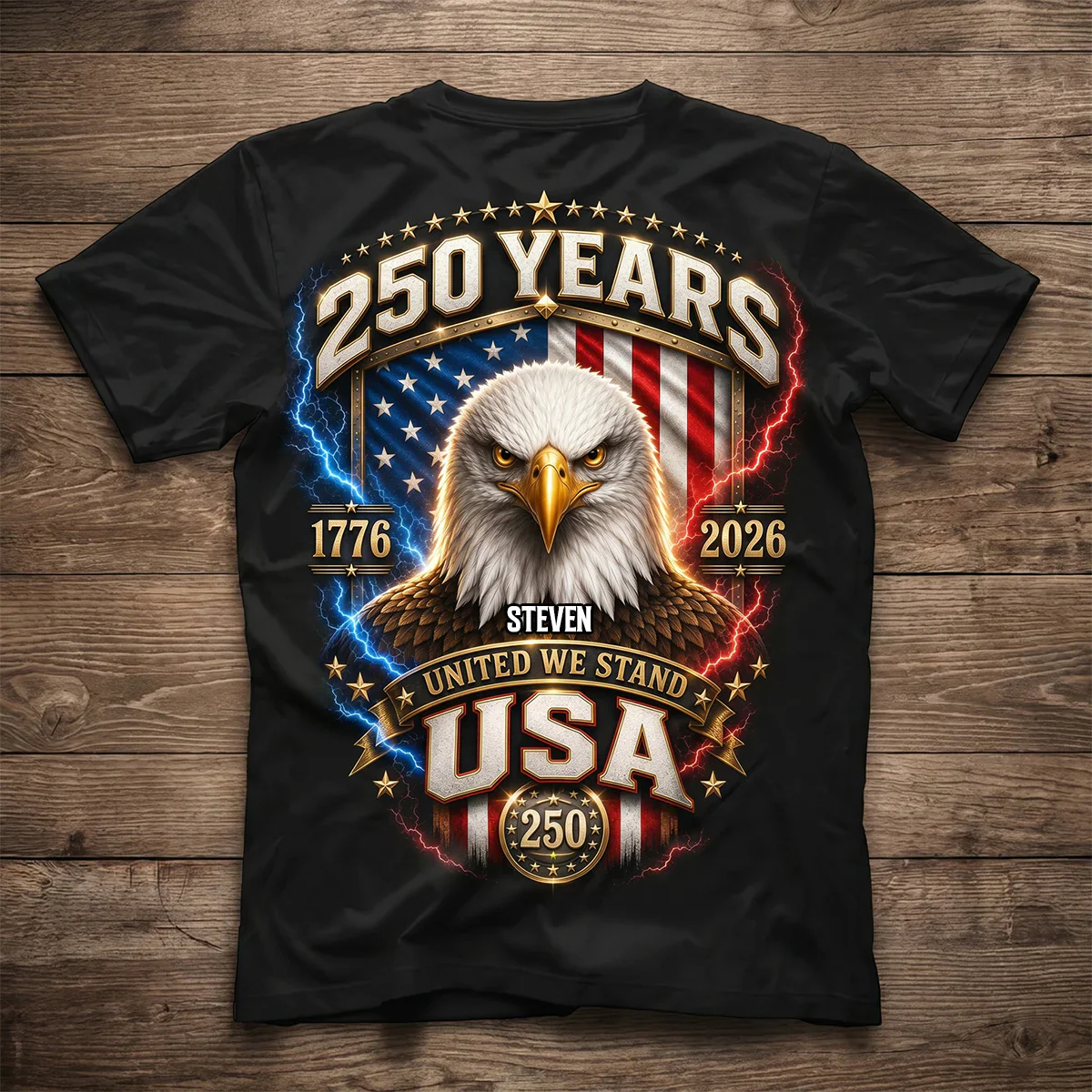 America 250th Anniversary Eagle - Personalized Shirt - Patriotic Gift For Dad - Image 2