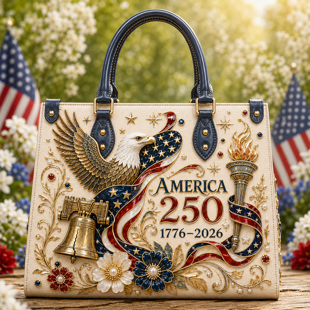 America 250th Anniversary - Luxury Leather Handbag - Gift for Patriots