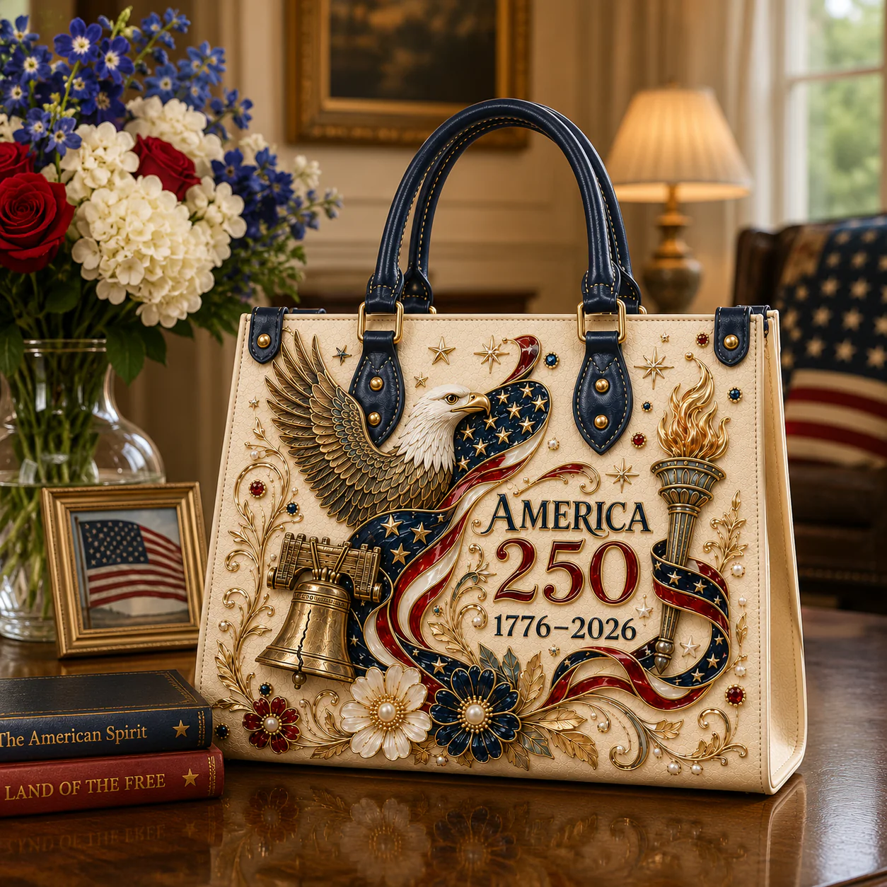 America 250th Anniversary - Luxury Leather Handbag - Gift for Patriots - Image 2