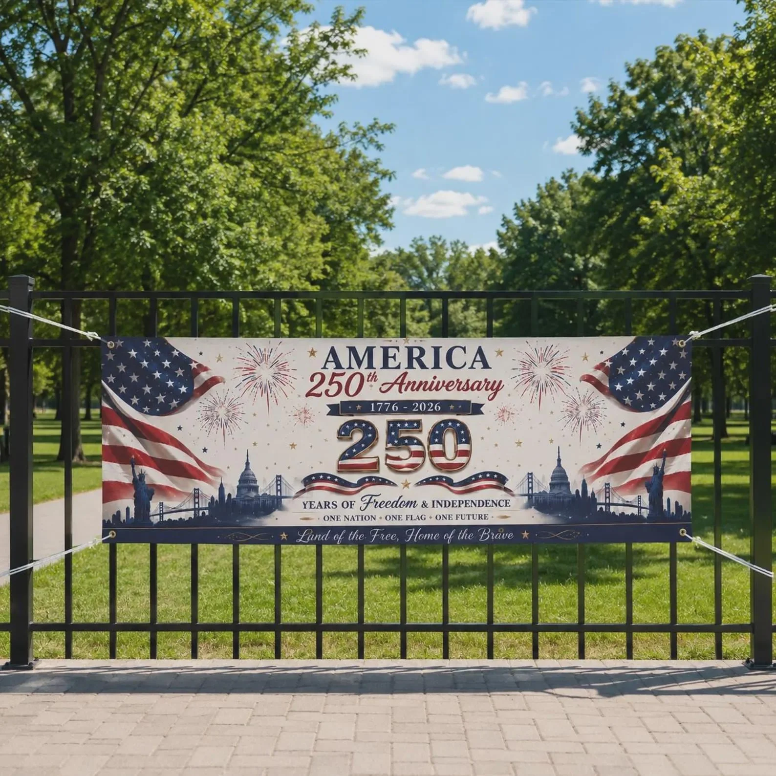 America 250th Anniversary One Nation One Flag One Future - Personalized Ourdoor Banner- Gift For Patriots - Image 5