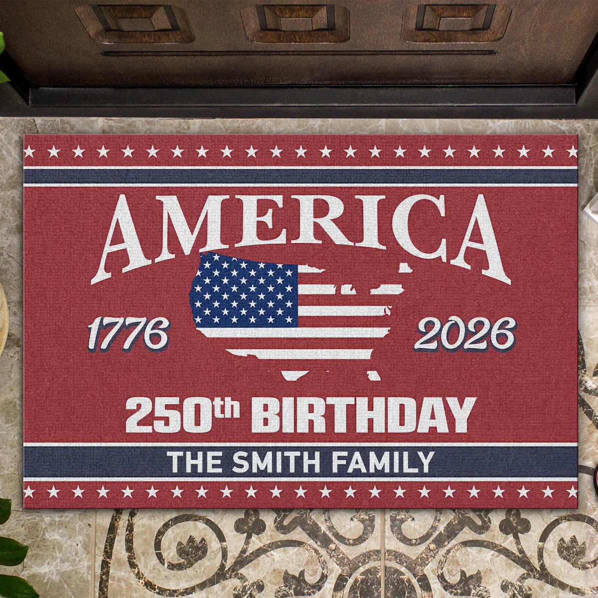 America 250th Anniversary - Personalized Doormat - Patriotic Gift For Family HN02 - Image 4