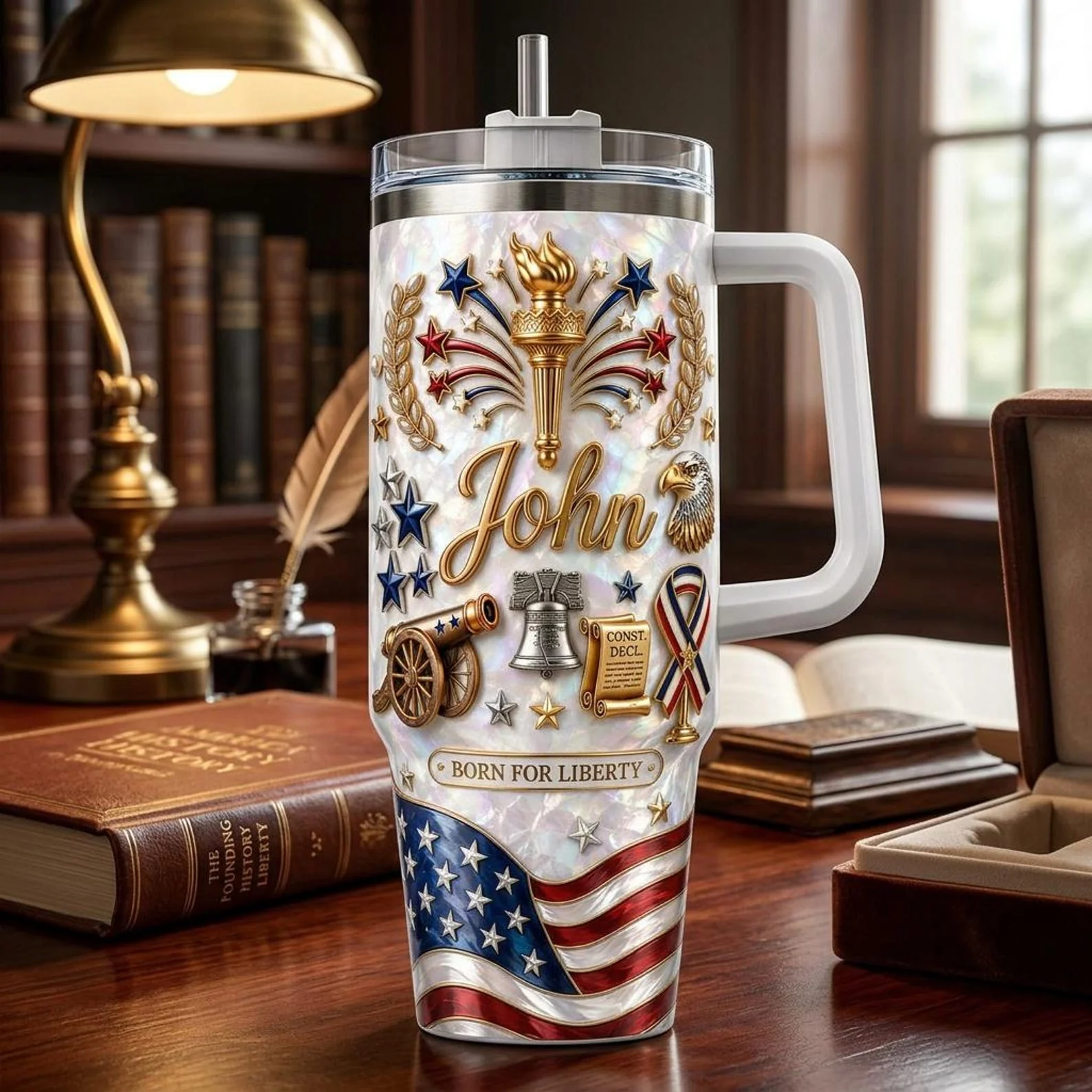 America 250th Anniversary - Personalized Tumbler - Gift For Patriotic - Image 2
