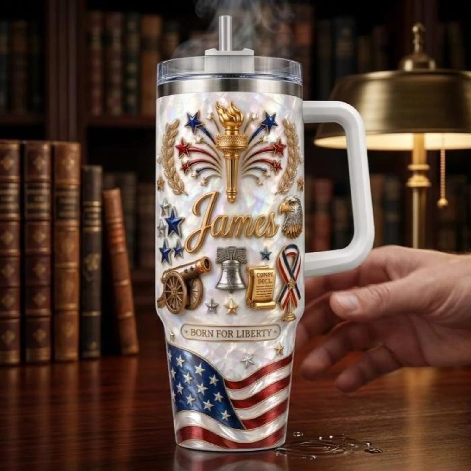 America 250th Anniversary - Personalized Tumbler - Gift For Patriotic - Image 3