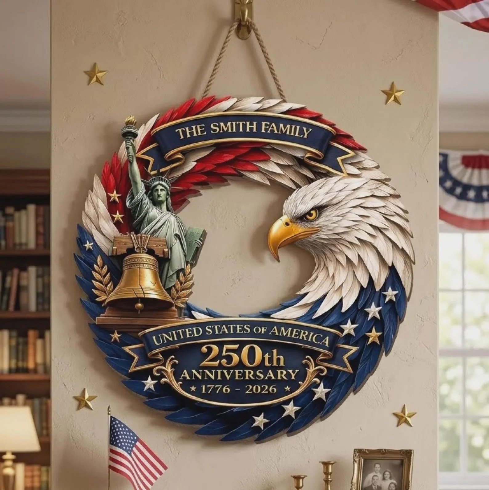 America 250th Anniversary - Personalized Wood Sign - Gift For Patriots - Image 2