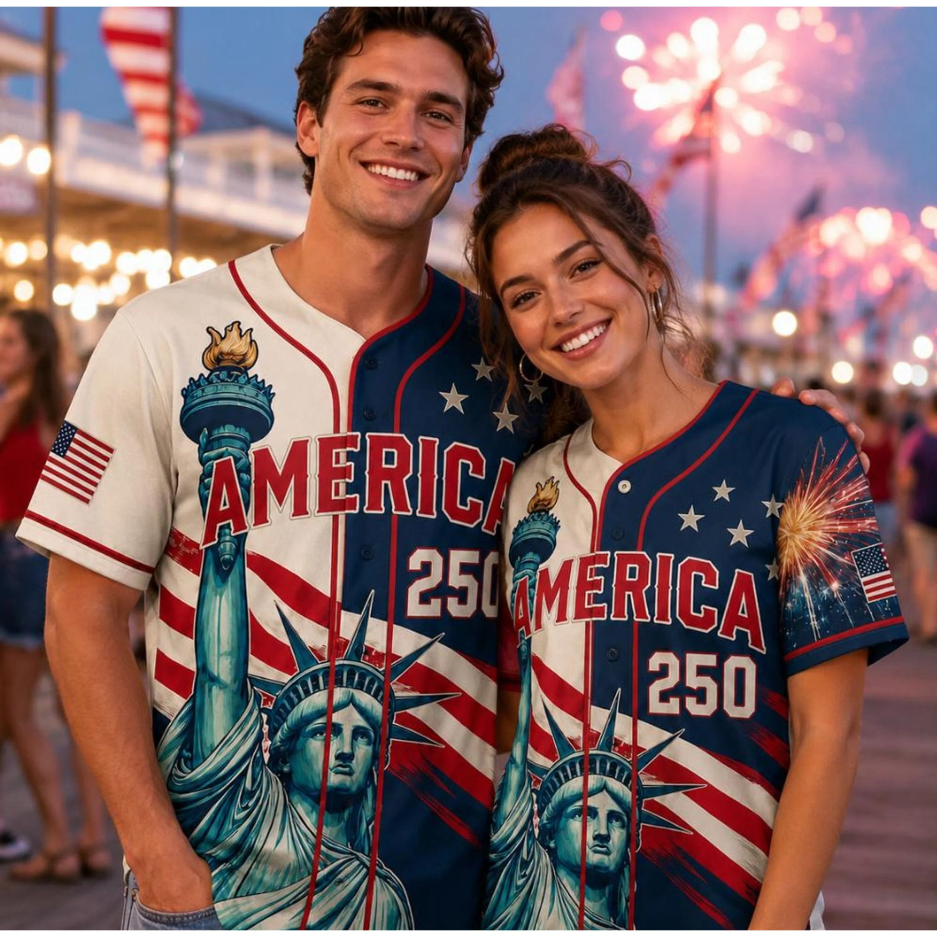 America 250th Anniversary Statue Of Liberty - Baseball Jersey - Gift For Patriots - Image 4