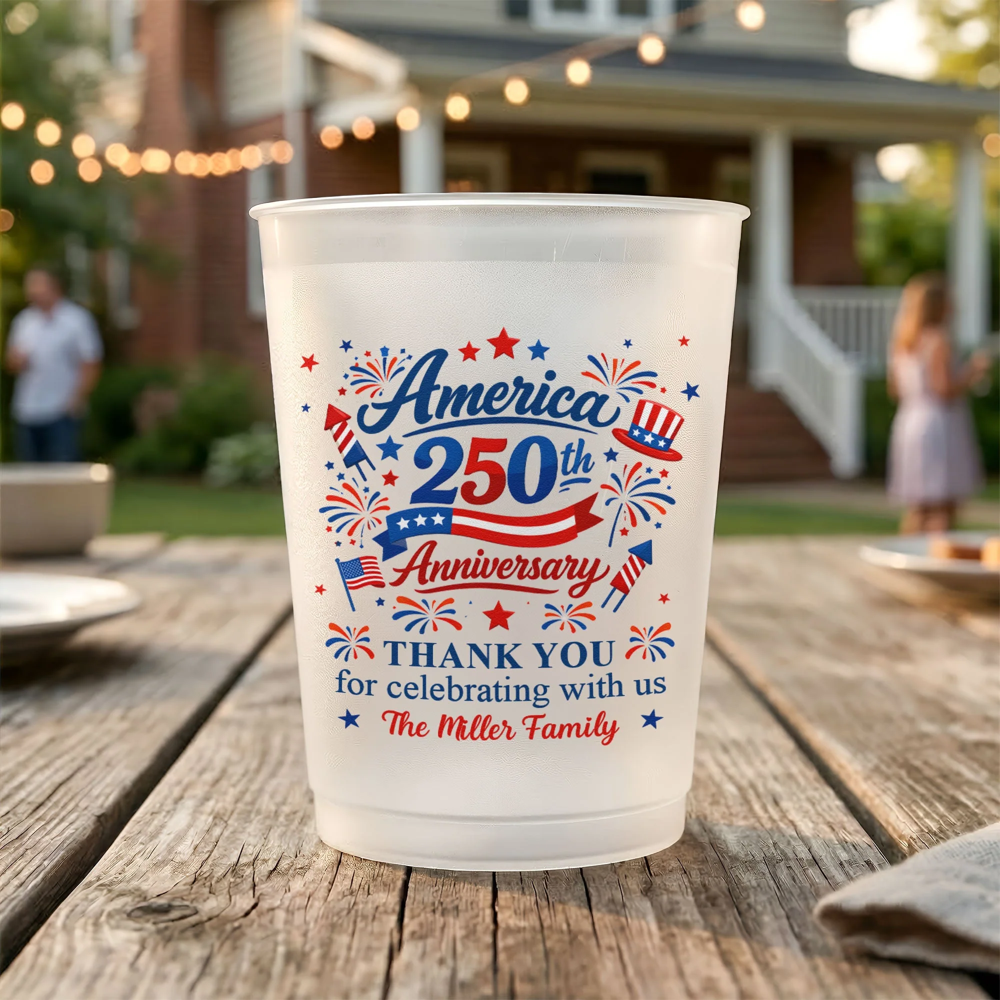America 250th Anniversary Thank You For Celebrating With Us - Personalized Cups - Gifts For Patriotic Family - Image 2