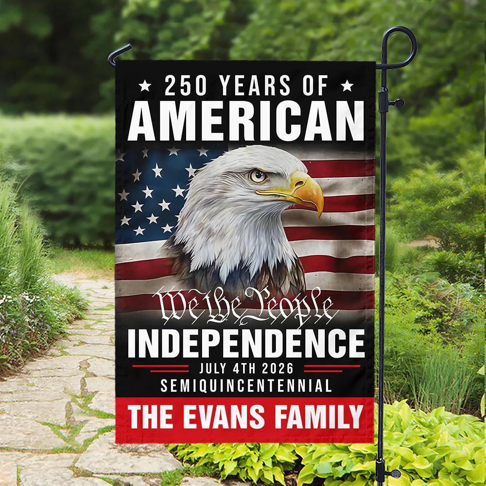 America 250th Anniversary We The People Eagle - Personalized Flag - Patriotic Gift For Family HN02 - Image 2