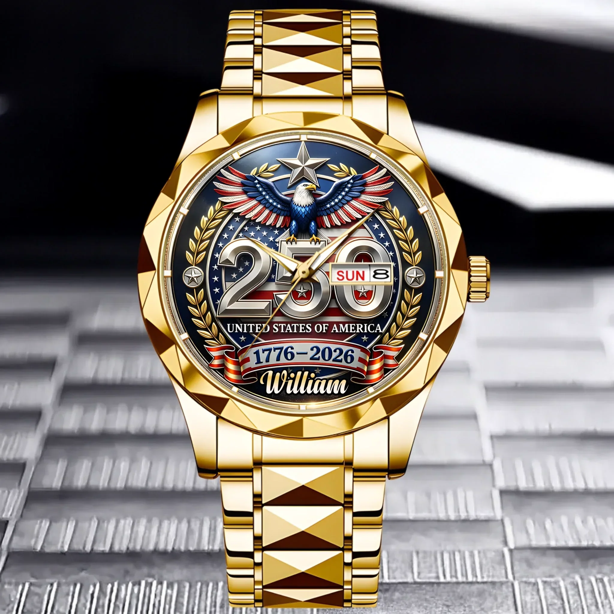 America 250th Anniversary We The People - Personalized Men's Wrist Watch - Gift For Men, Patriots