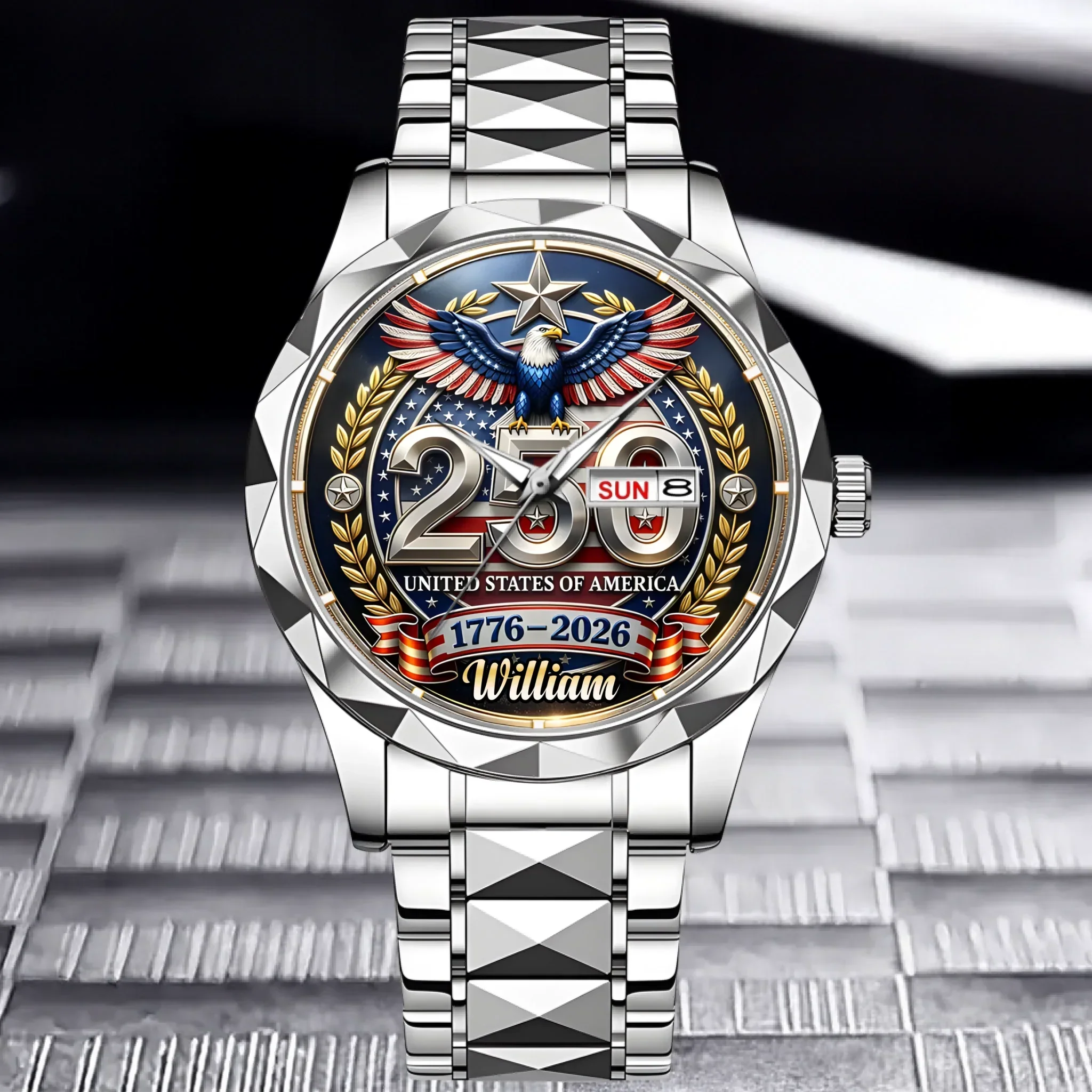 America 250th Anniversary We The People - Personalized Men's Wrist Watch - Gift For Men, Patriots - Image 2