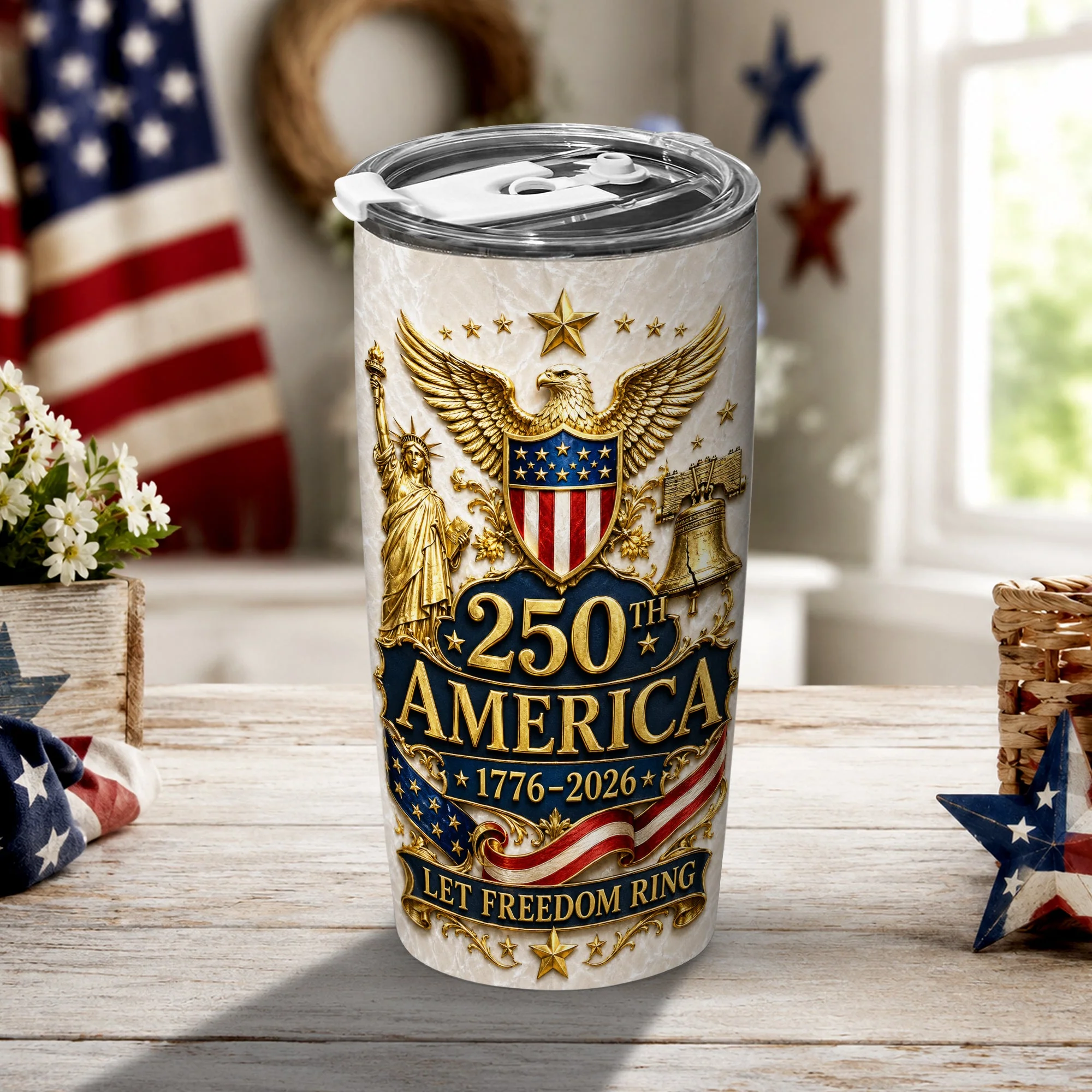 America 250th Declaration Vintage USA Freedom Design - Tumbler - Gift For Patriots