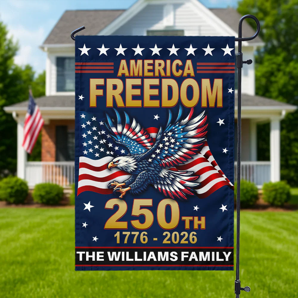 America 250th Independence Anniversary - Personalized Flag - Patriotic Gift For Family HN02