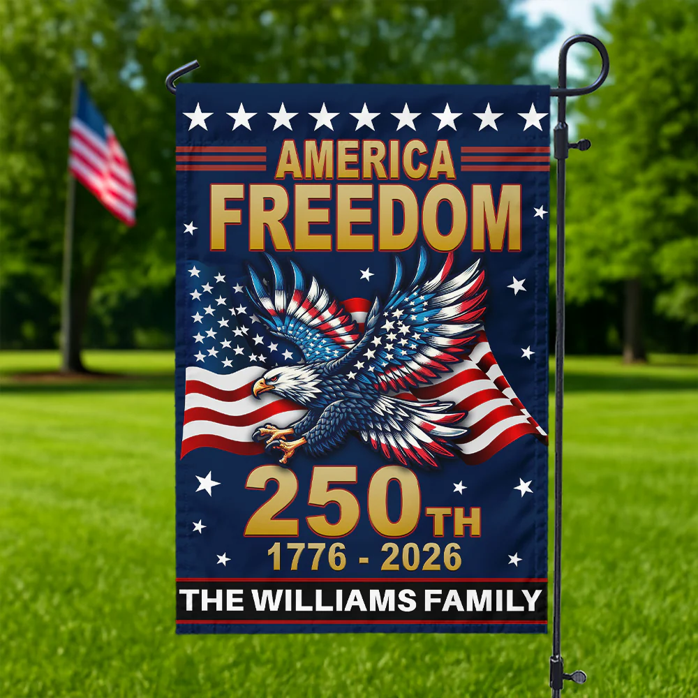 America 250th Independence Anniversary - Personalized Flag - Patriotic Gift For Family HN02 - Image 2