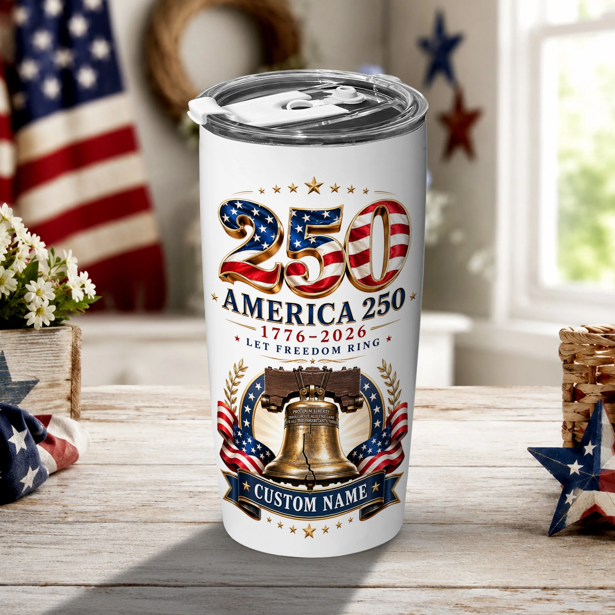 America 250th Vintage Flag Freedom Celebration - Tumbler - Gift For Patriots