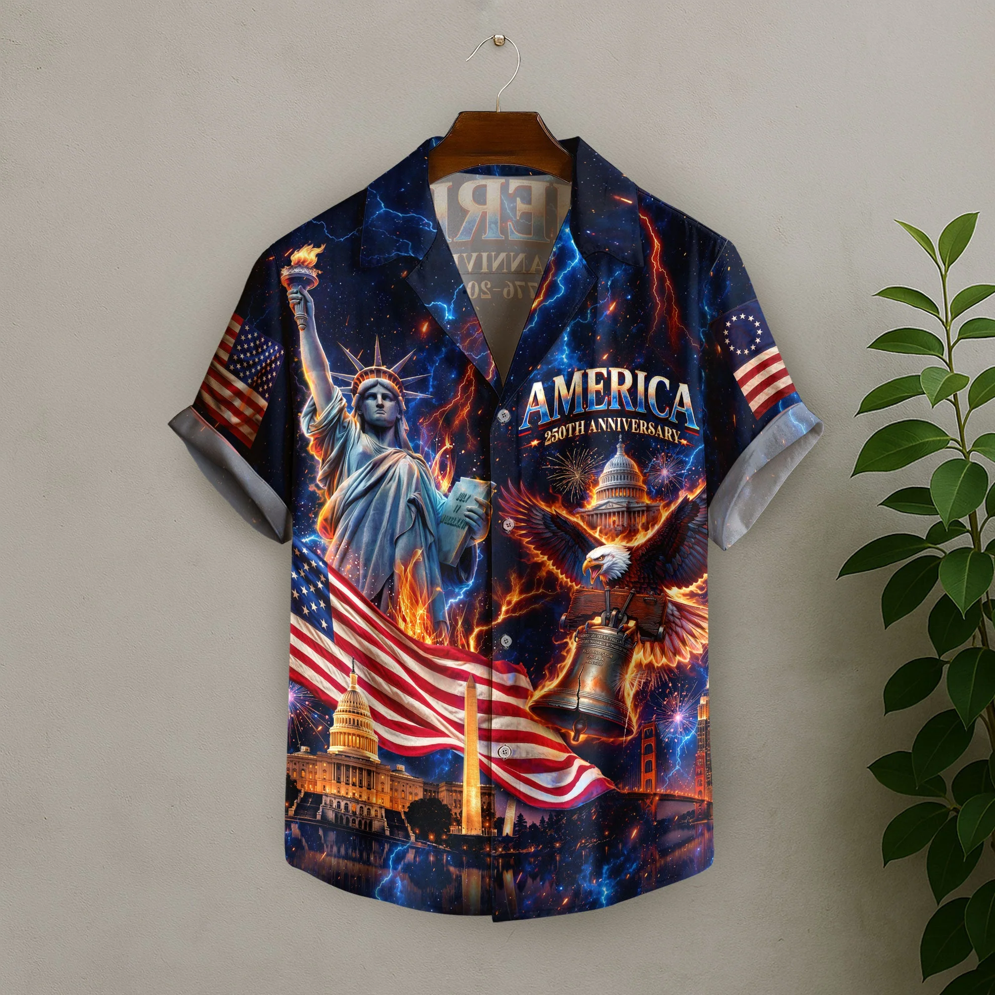 America Eagle Liberty Bell 4th Of July - Hawaiian Shirt - Patriotic Gift For Him - Image 6
