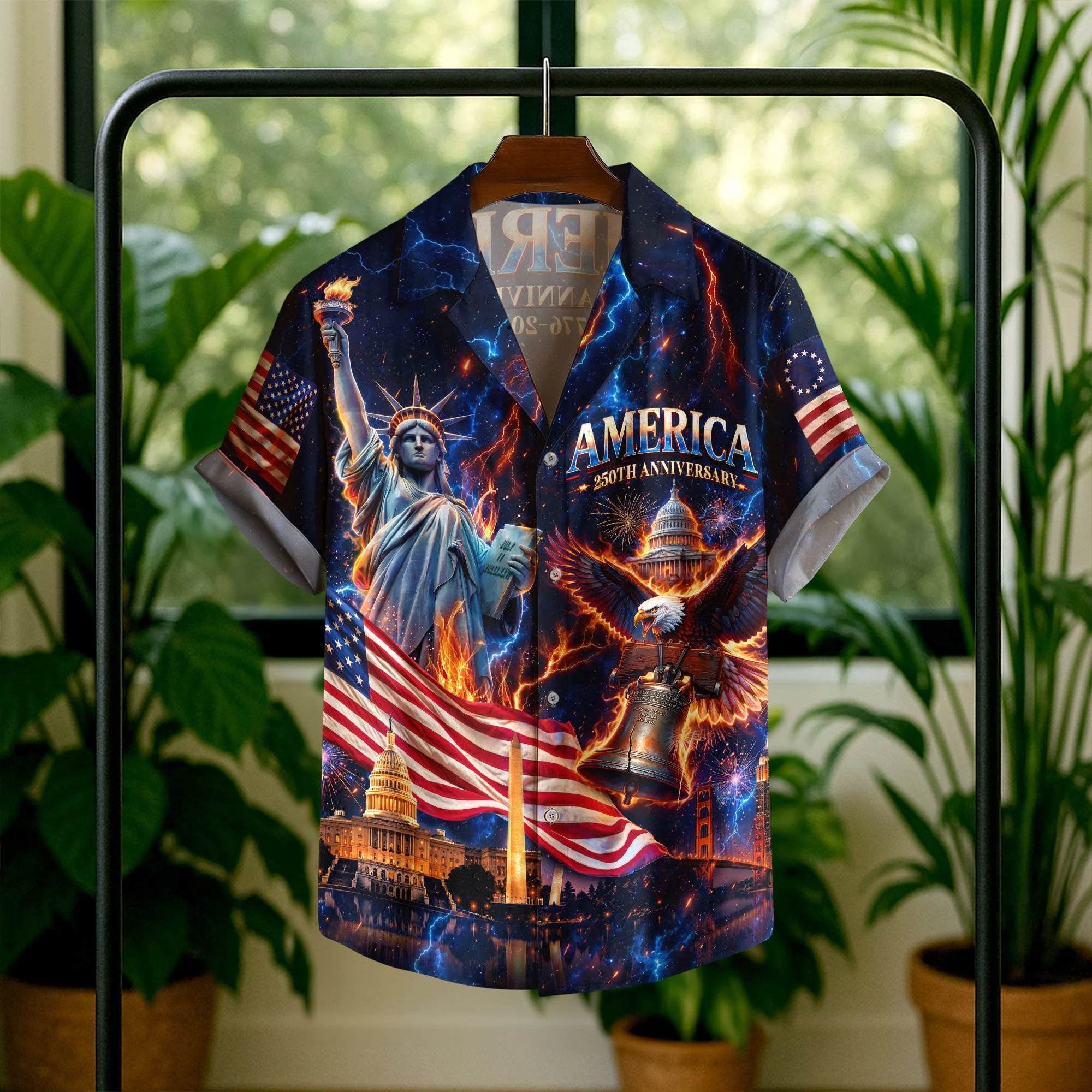 America Eagle Liberty Bell 4th Of July - Hawaiian Shirt - Patriotic Gift For Him - Image 7