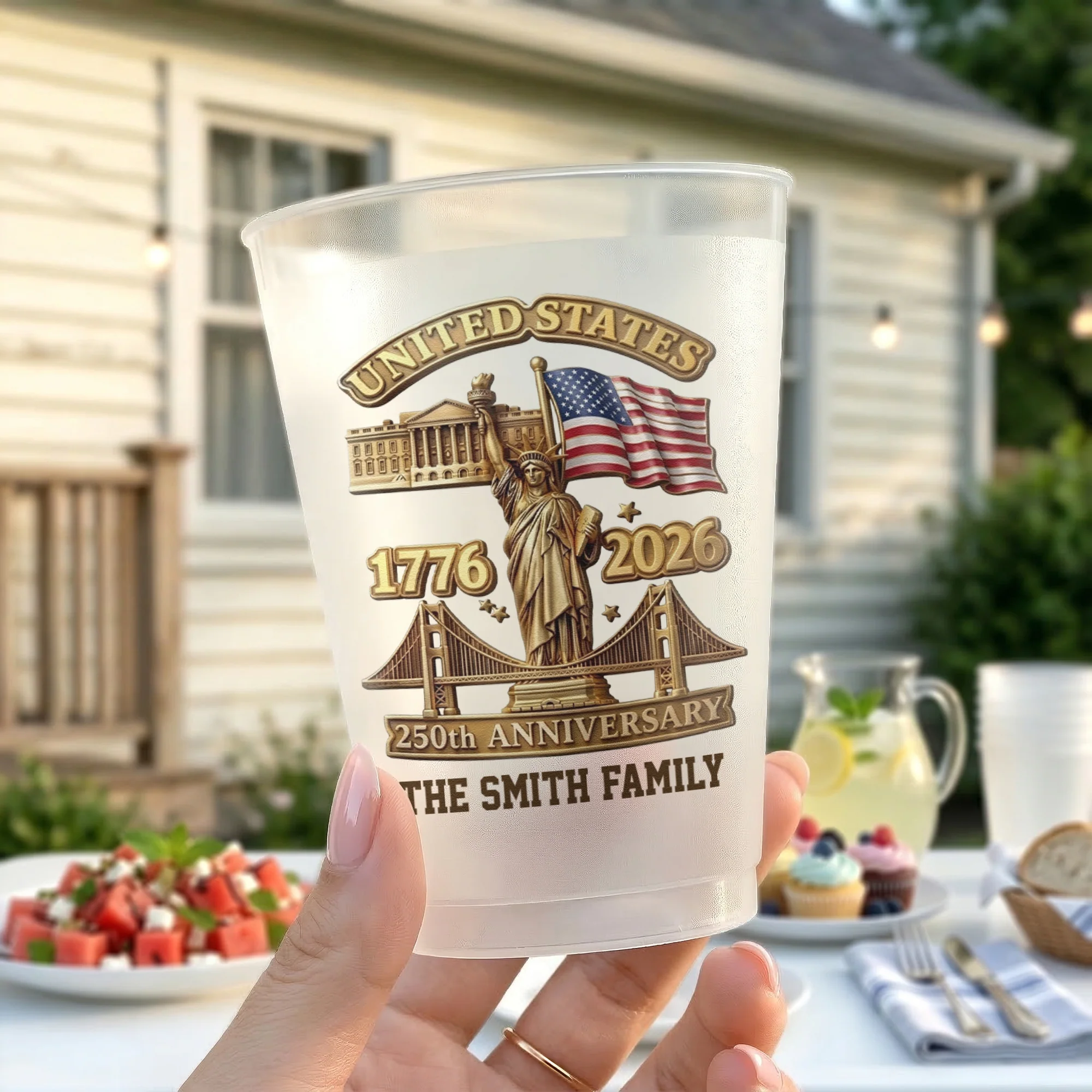 America Flag 250th Anniversary - Personalized Cups - Gifts For Patriotic Family