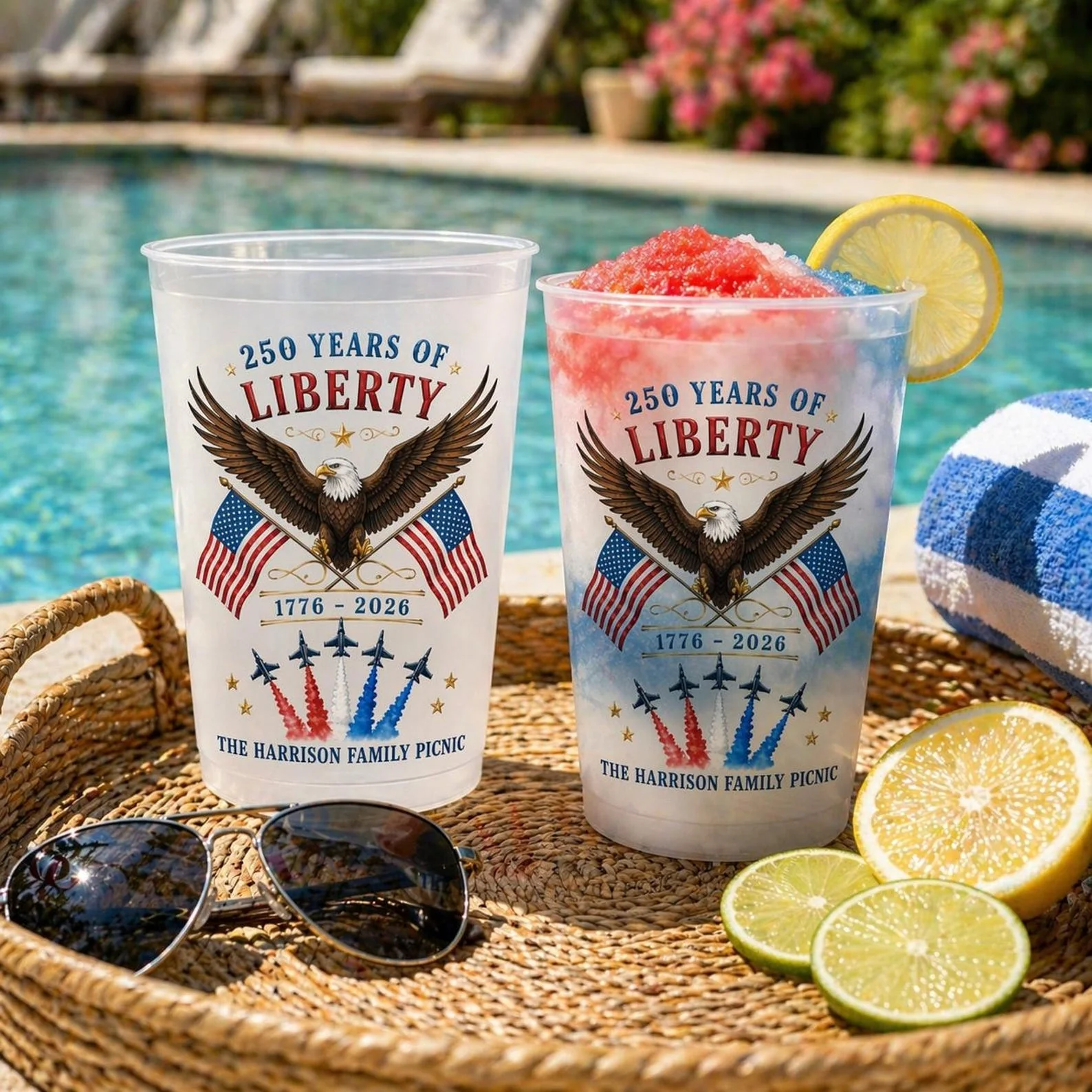 America Flag Eagle 250 Years of Liberty - Personalized Cups - Gifts For Patriotic Family - Image 5