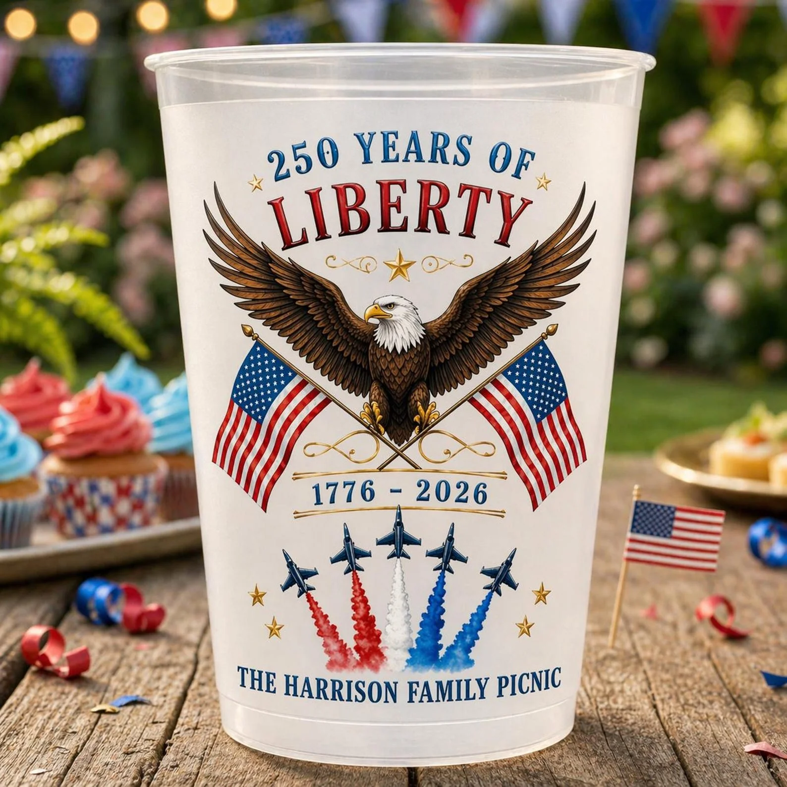 America Flag Eagle 250 Years of Liberty - Personalized Cups - Gifts For Patriotic Family - Image 6