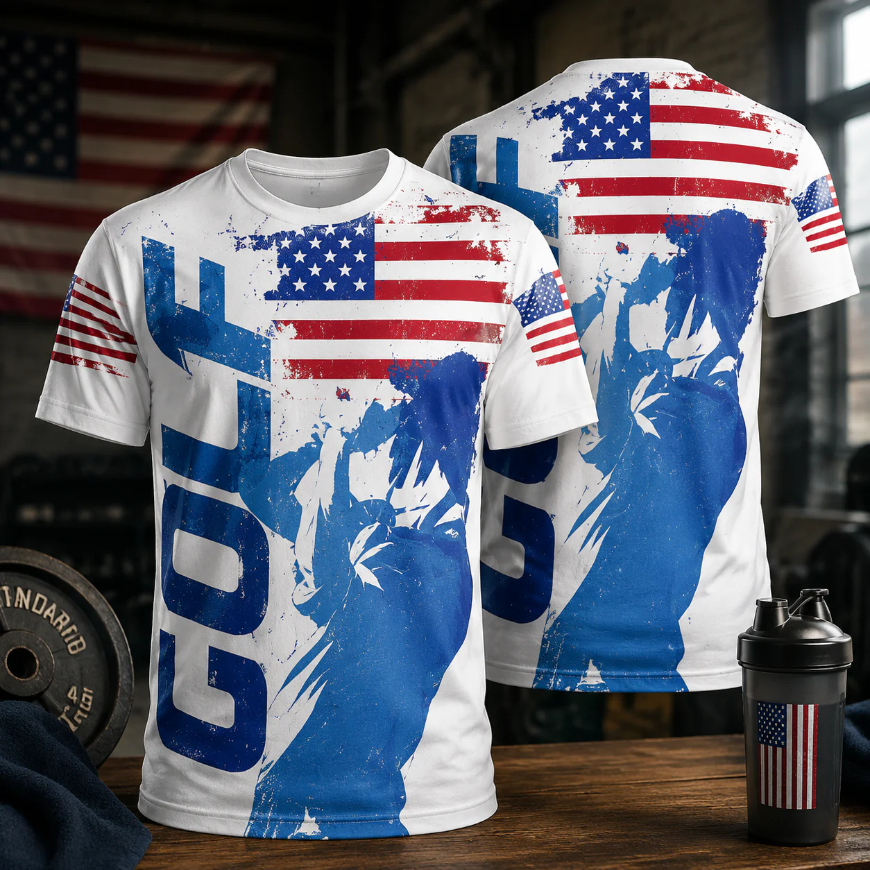 America Flag Golf - Polo Shirt - Gift For Dad, Grandpa, For Golf Lovers - Image 2