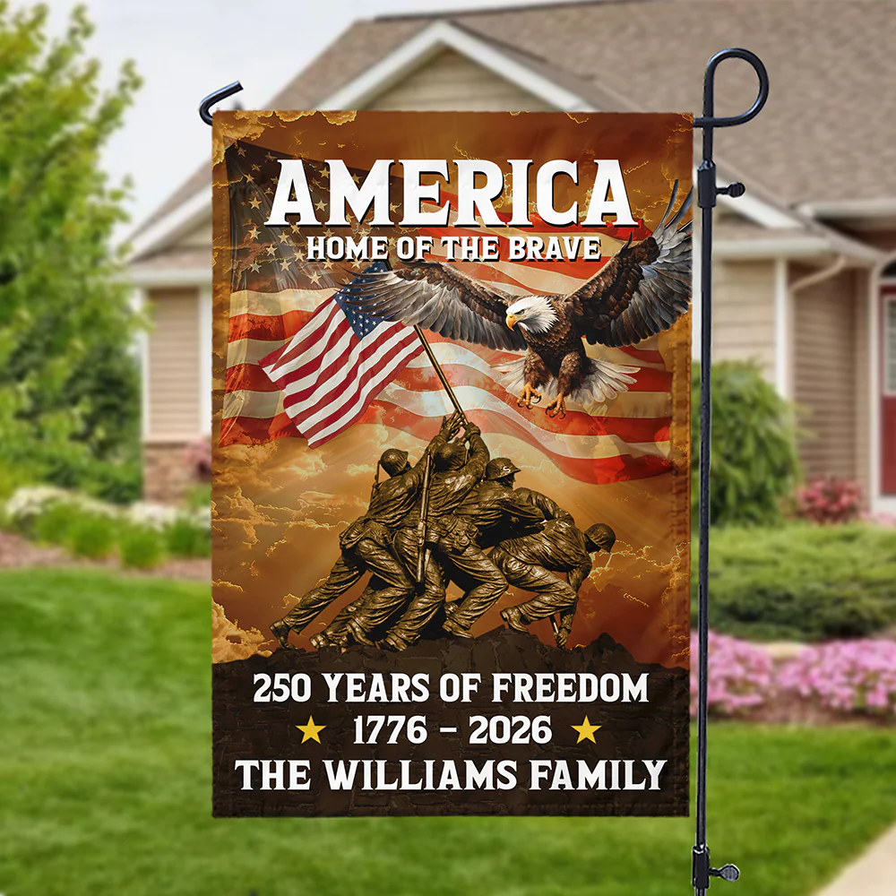 America Home Of The Brave - Personalized Flag - Patriotic Gift For Family, Veterans & Military HN02 - Image 6