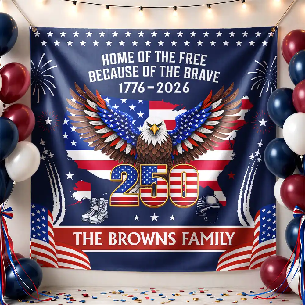 America The Beautiful 250th Celebrating - Personalized Backdrop - Patriotic Gift For Family - Image 2