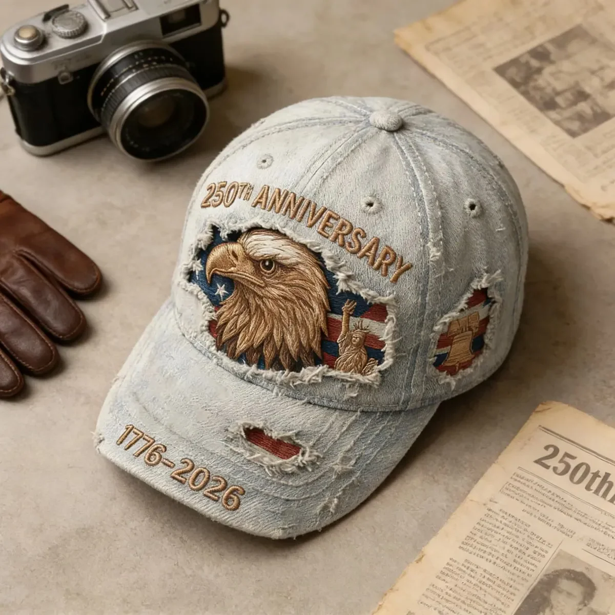 American 250th Anniversary 1776–2026 Eagle Patriotic - Personalized Classic Cap - Gift For Patriots - Image 2