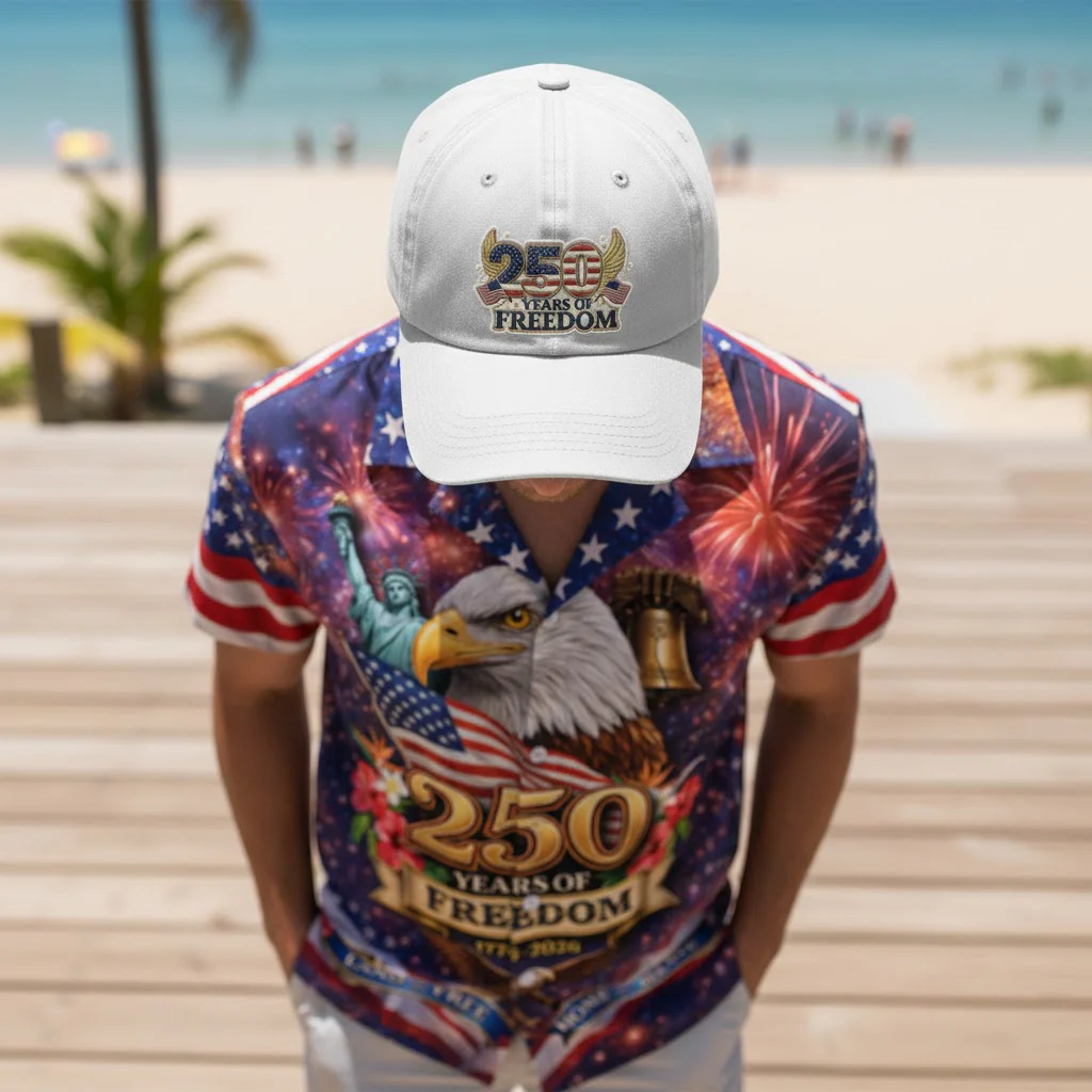 American 250th Anniversary - Embroidered Cap - Gift For Patriotic, Veteran HN02 - Image 4