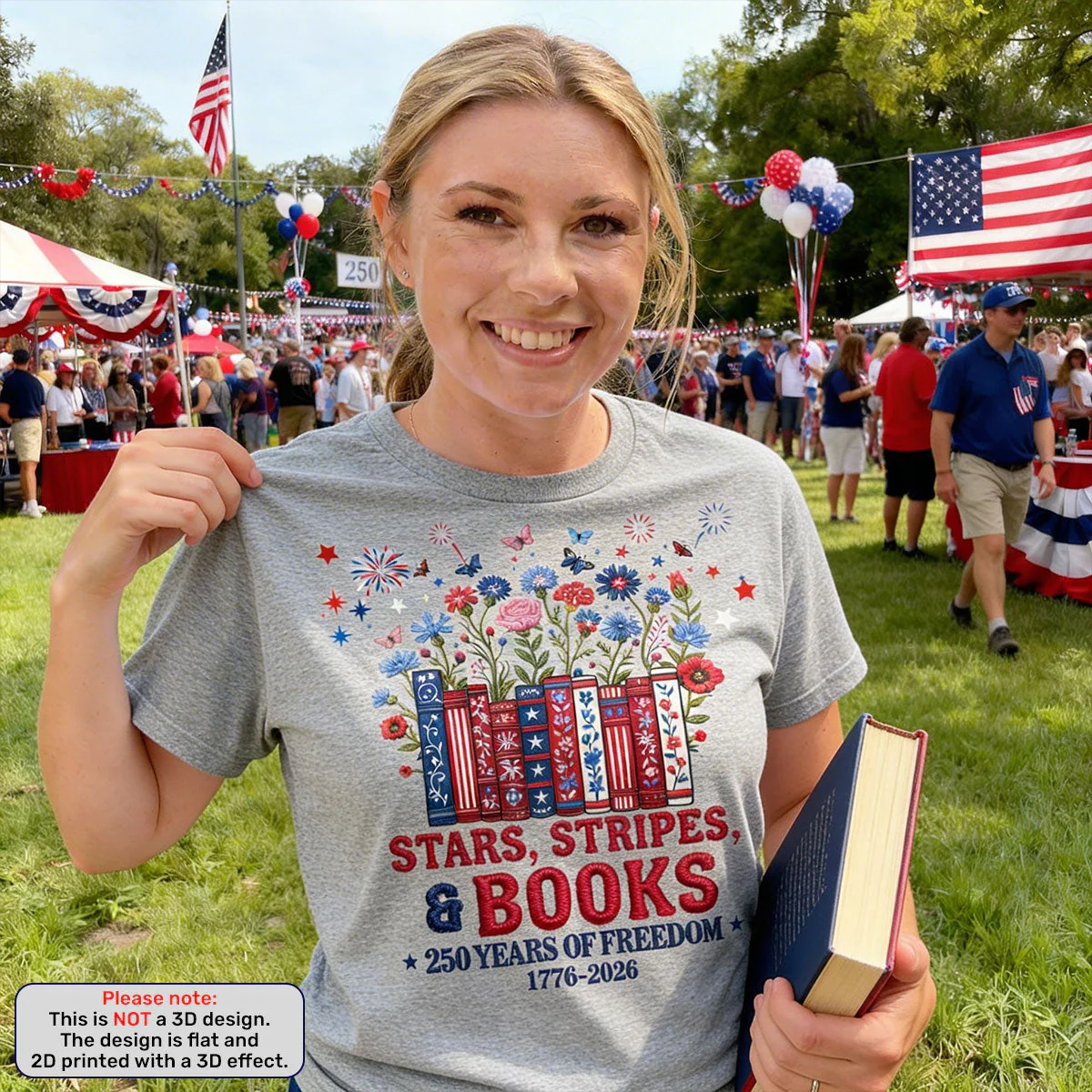 American 250th Book Lovers - Personalized Shirt - Image 3