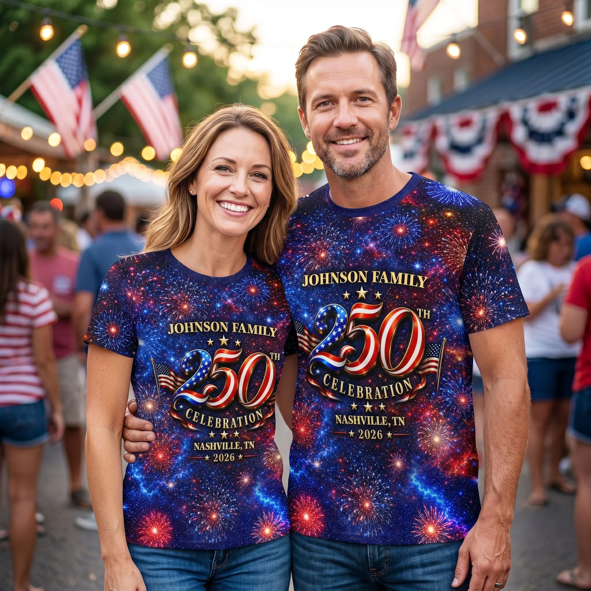 American 250th Celebration - Personalized AOP TShirt - Gifts For Patriots, For Patriotic Family - Image 8