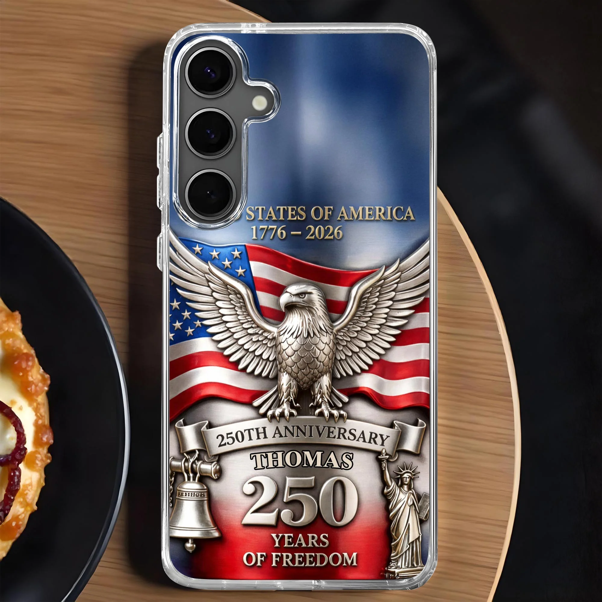 American Eagle Flag 250 Years of Freedom - Personalized Phone Case - Gift For Patriots - Image 6