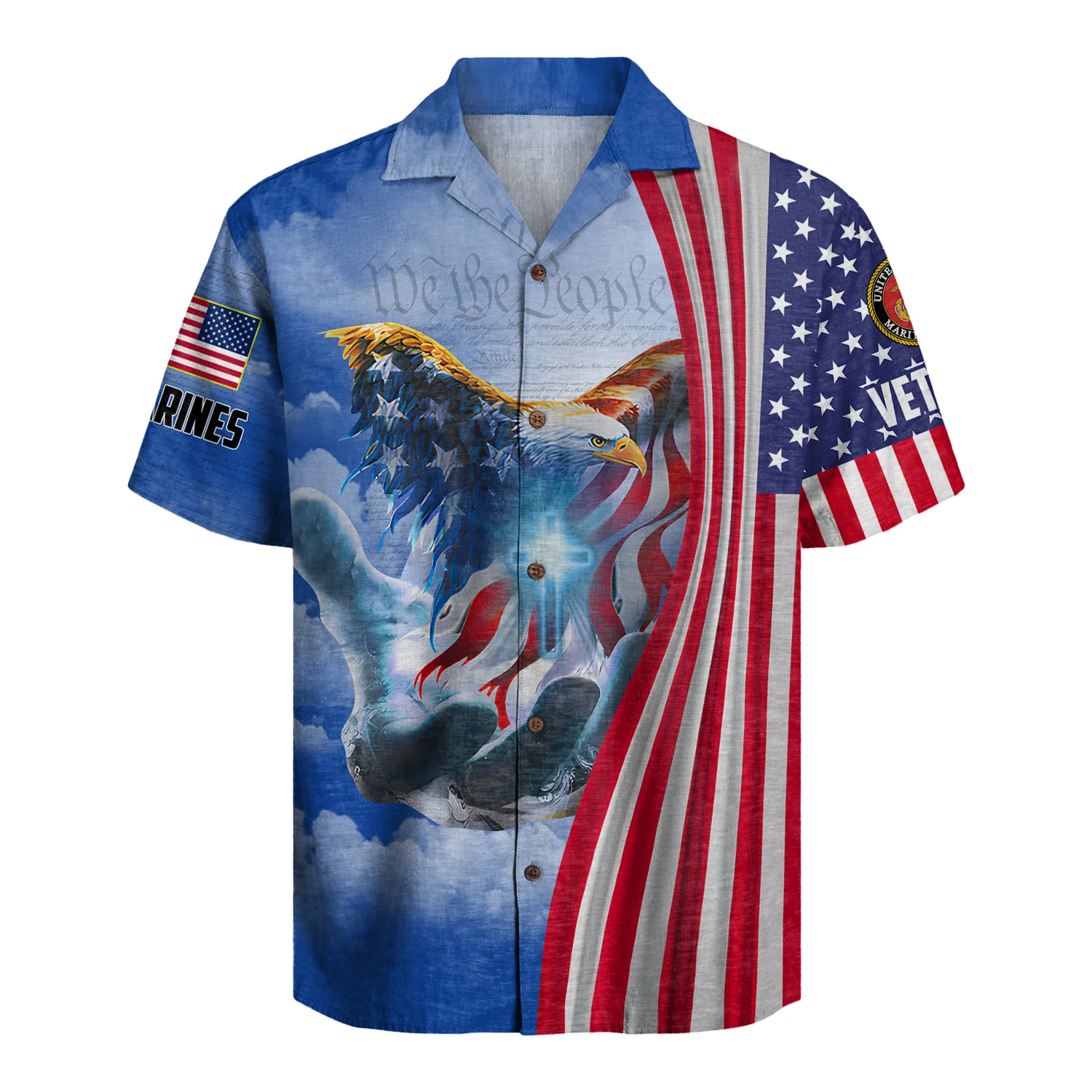 American Eagle We The People Tribute - Hawaiian Shirt - Patriotic Gift For Veterans | HN02 - Image 2