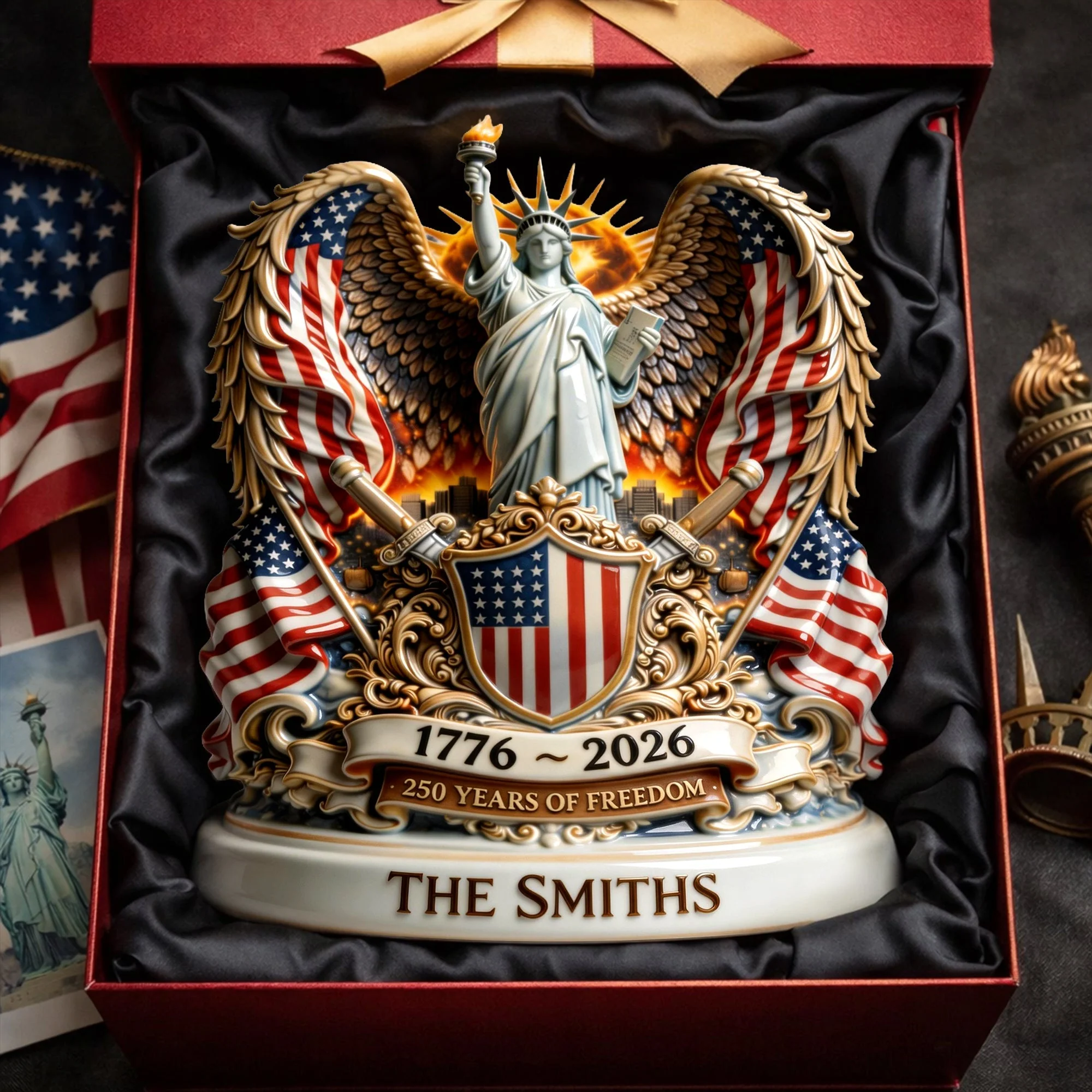 American Flag 250 Years Of Freedom - Personalized Acrylic Plaque - Gift For Patriots - Image 2