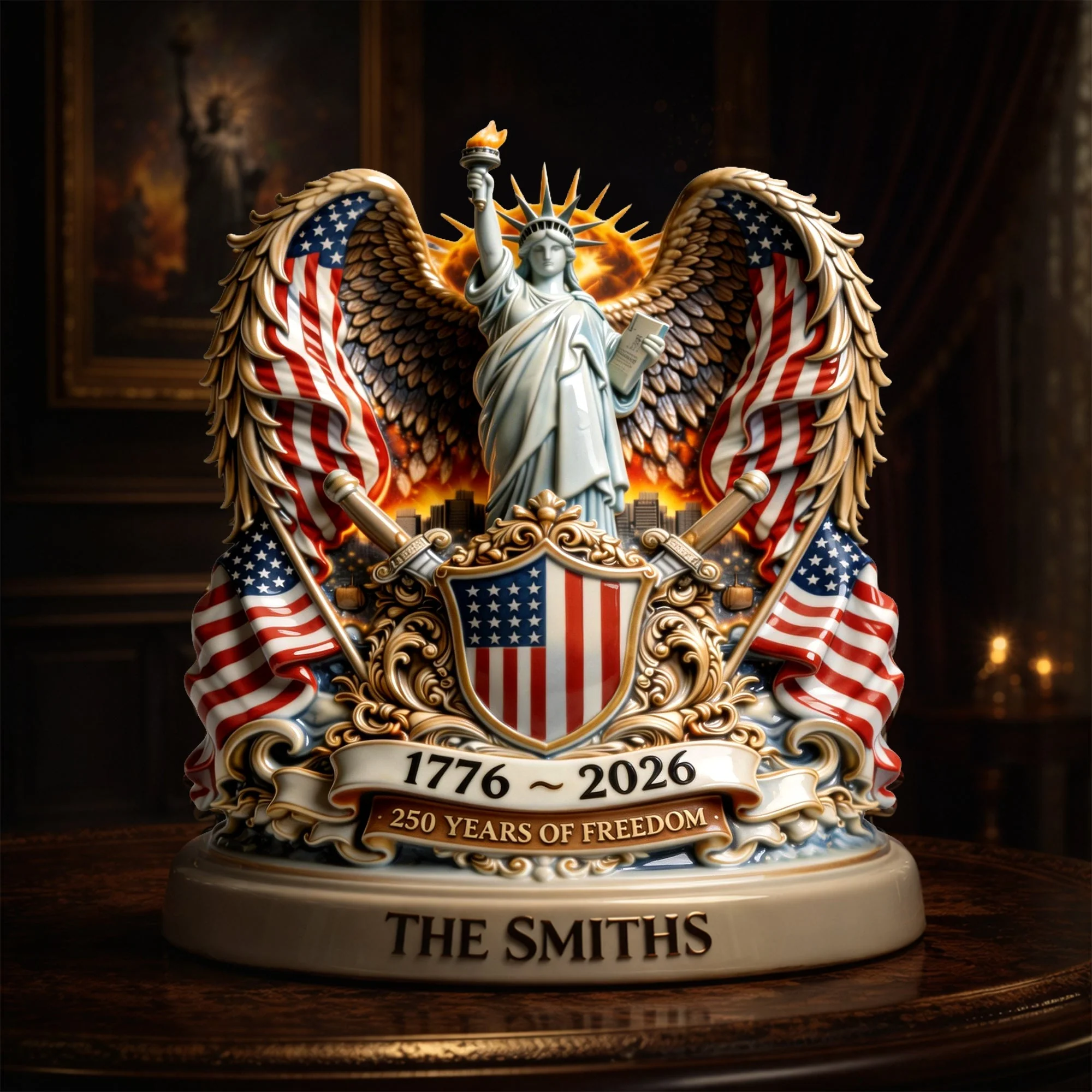 American Flag 250 Years Of Freedom - Personalized Acrylic Plaque - Gift For Patriots - Image 4