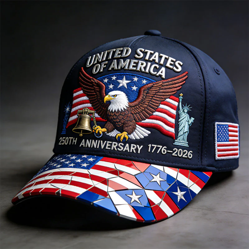 American Flag 250th Anniversary Patriotic Eagle - Personalized Classic Cap - Gifts For Patriots
