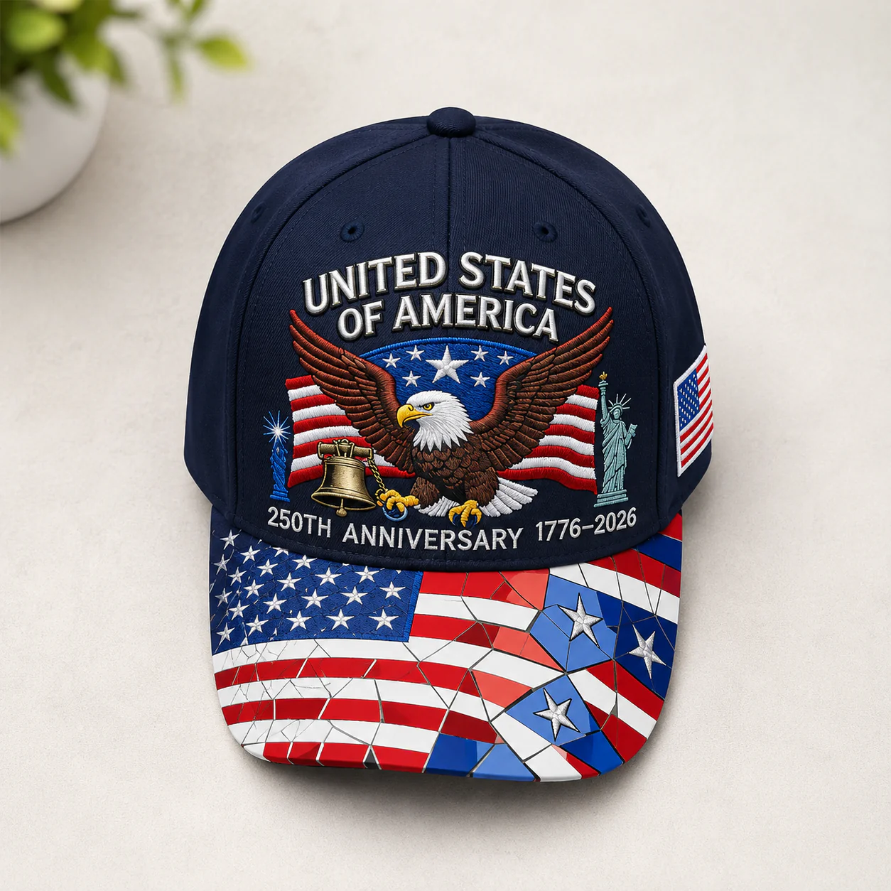 American Flag 250th Anniversary Patriotic Eagle - Personalized Classic Cap - Gifts For Patriots - Image 2