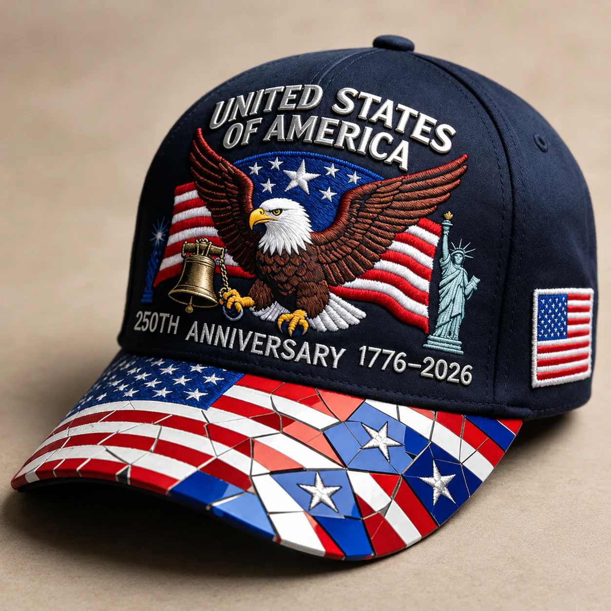 American Flag 250th Anniversary Patriotic Eagle - Personalized Classic Cap - Gifts For Patriots - Image 4