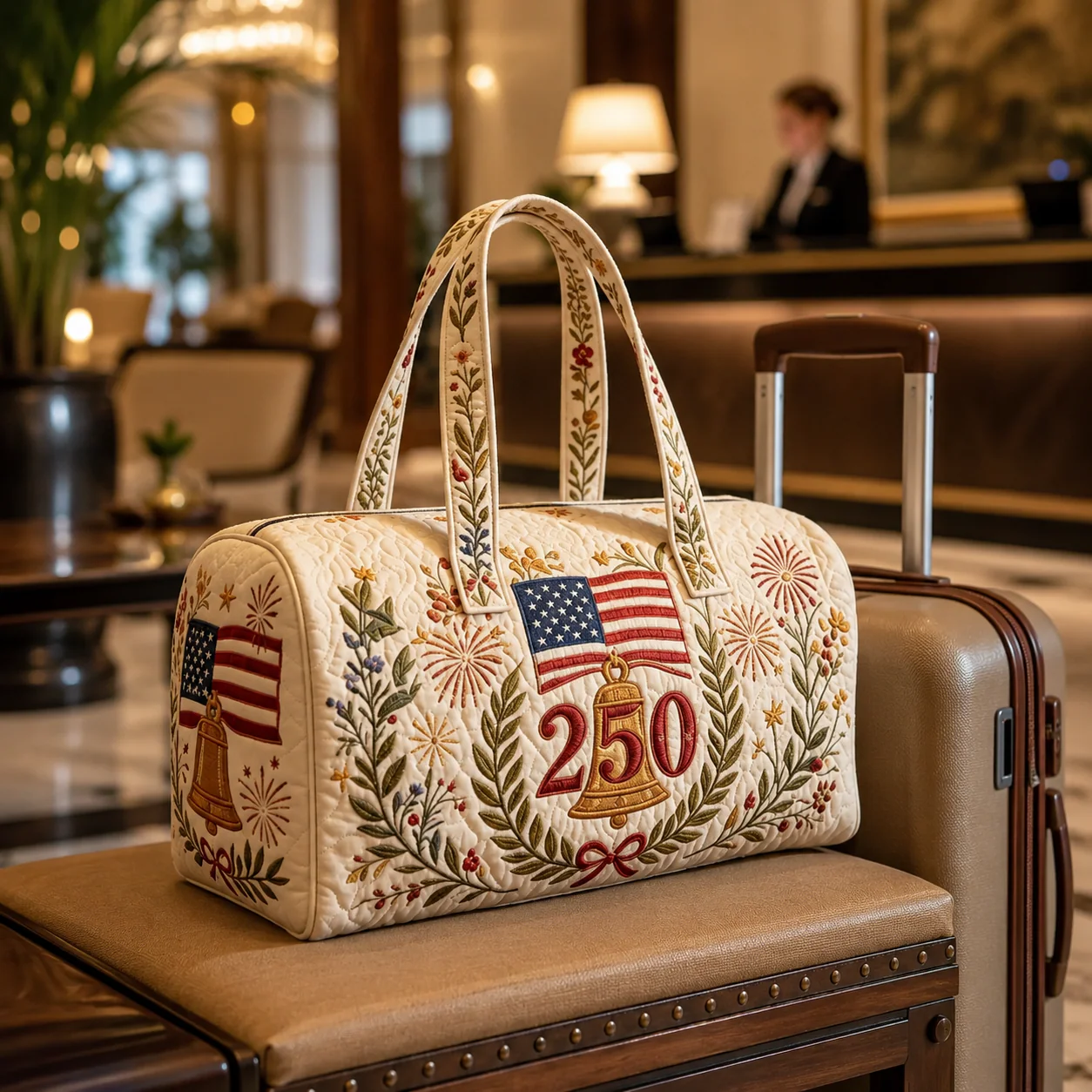 American Flag 250th Anniversary - Traveling Quilted Duffle Bag - Gift For Patriots - Image 4