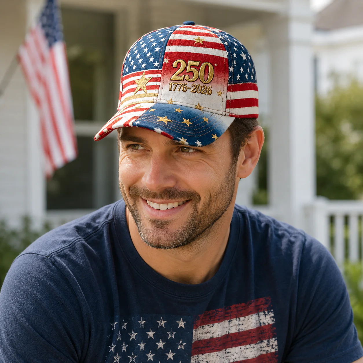 American Flag 250th Anniversary  Unisex - Personalized Classic Cap - Gifts For Patriots - Image 3