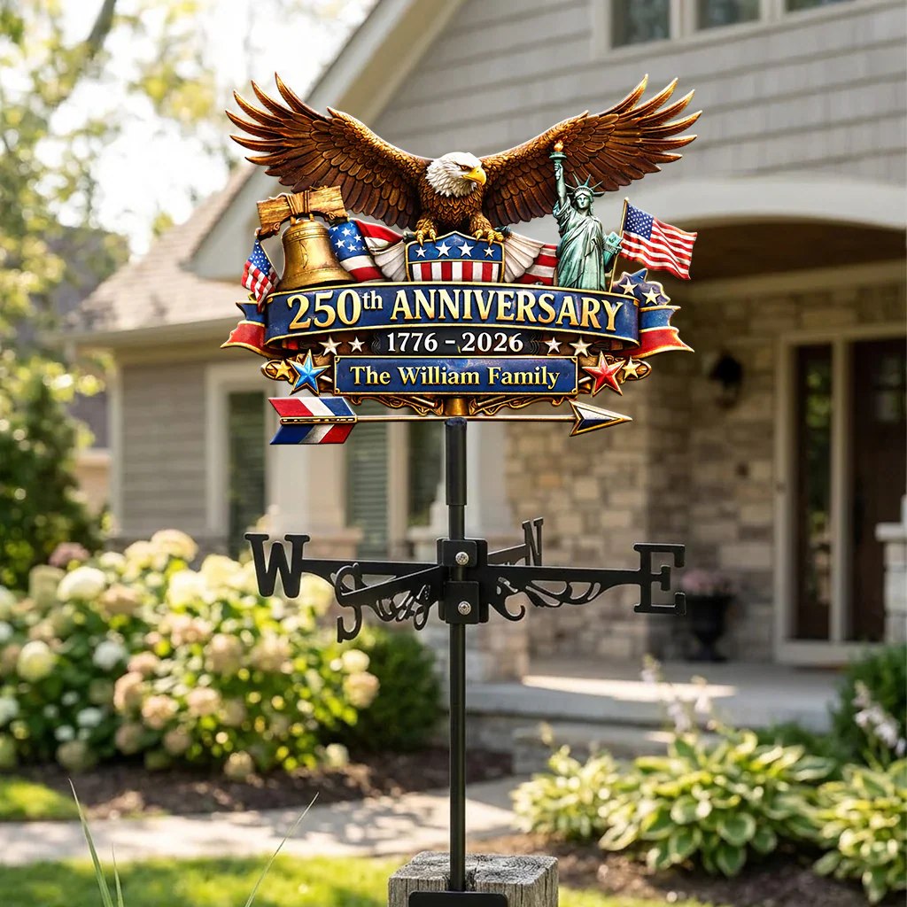 American Flag Eagle 250th Anniversary - Personalized Weather Vane - Gift For Patriotic Family - Image 3